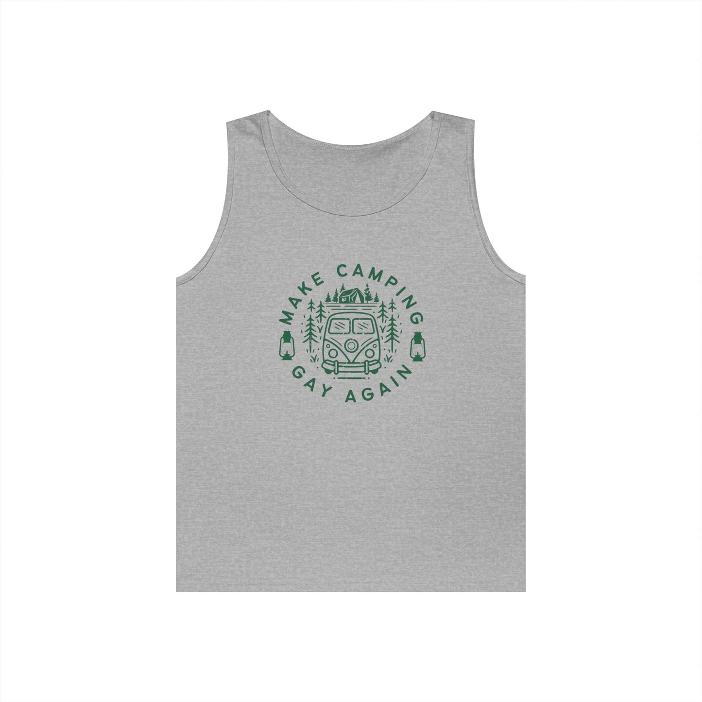 Make Camping Gay Again // Unisex Heavy Cotton Tank Top - Pride Outdoor Apparel