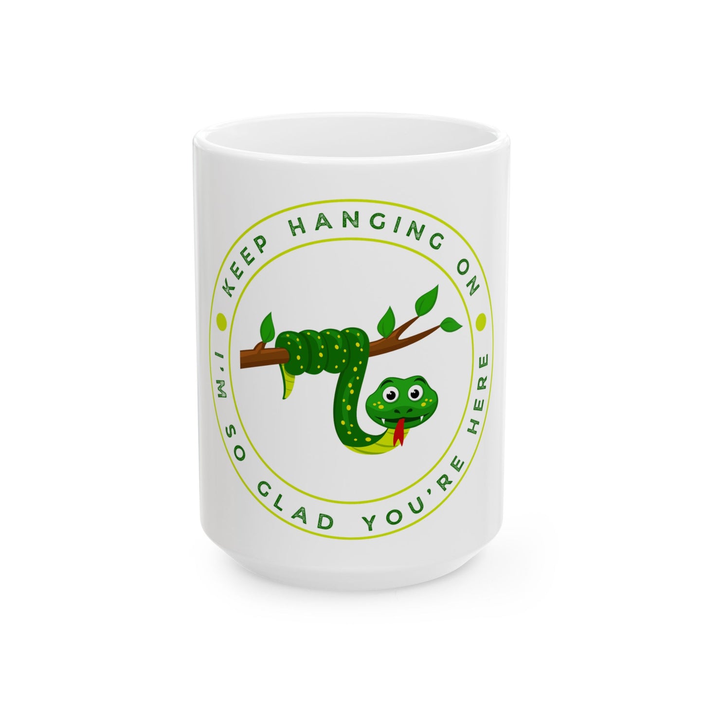 Keep Hanging On Snake // Ceramic Mug, (11oz, 15oz)