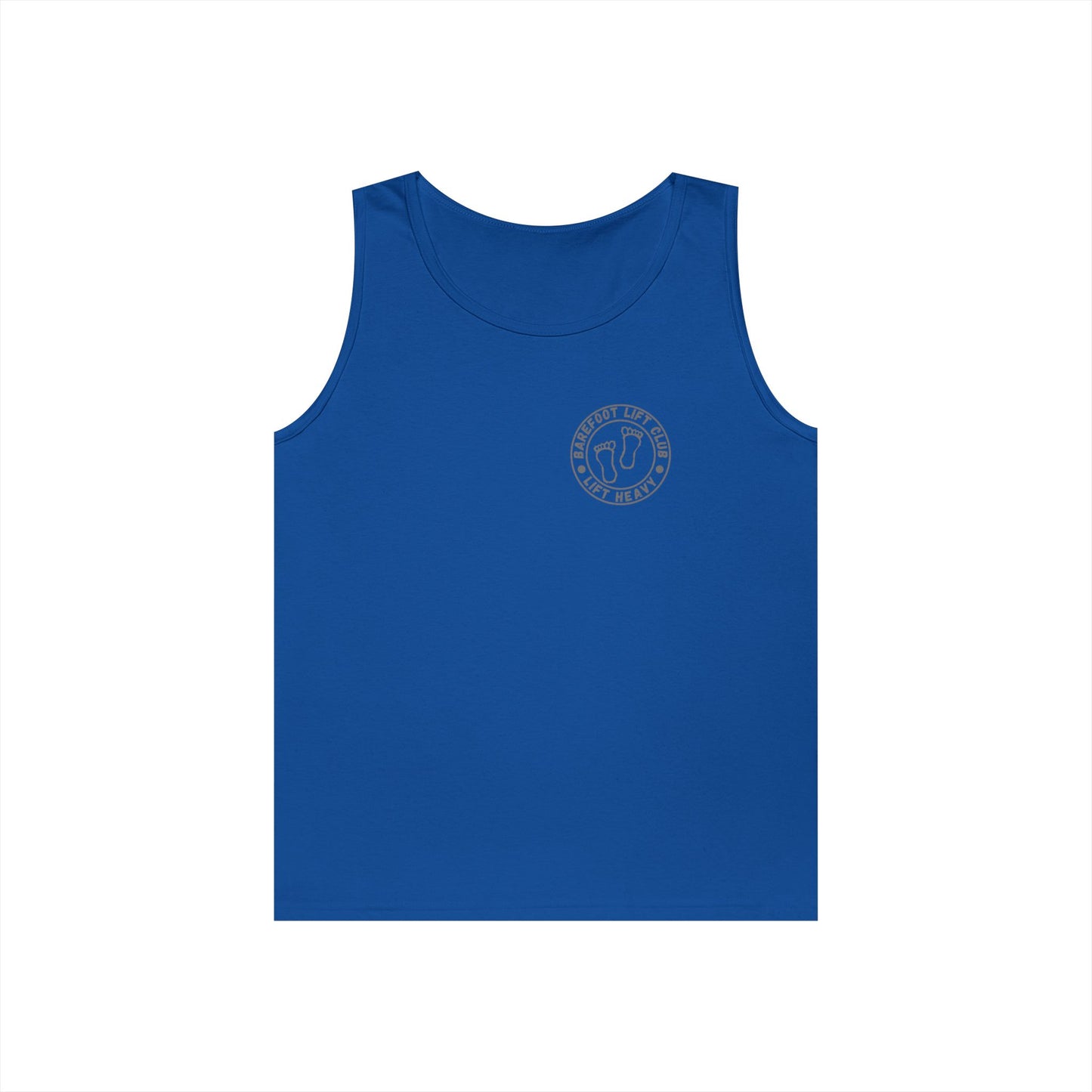 Barefoot Lift Club // Bigfoot Founding Member // Double Sided Unisex Heavy Cotton Tank Top