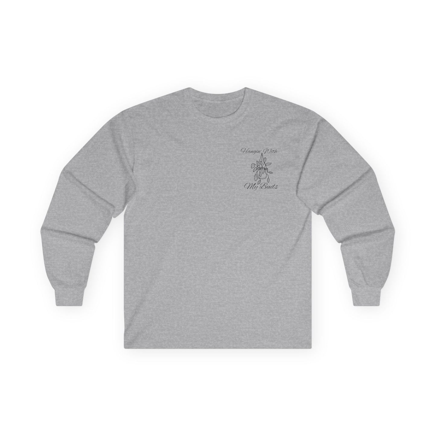 Hangin' With My Buds // Unisex Ultra Cotton Long Sleeve Tee - 'Happy Plants' Botanical Design