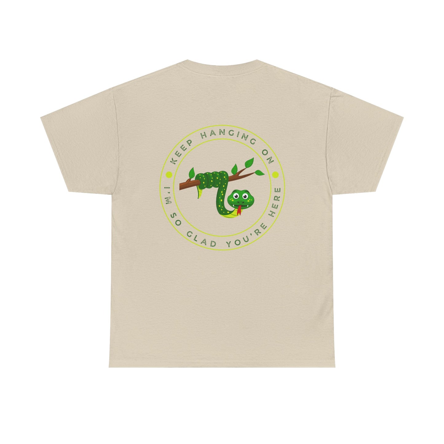 Keep Hanging On - Snake // Unisex Heavy Cotton Tee - Positive Message T-Shirt