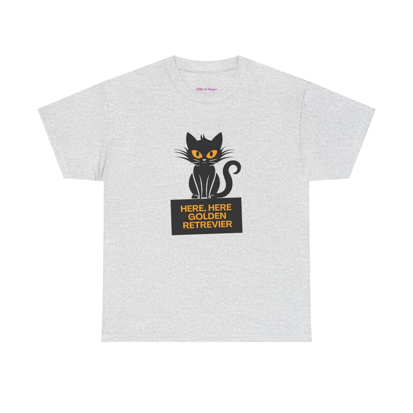 Black Cat with Sign // Unisex Heavy Cotton Tee