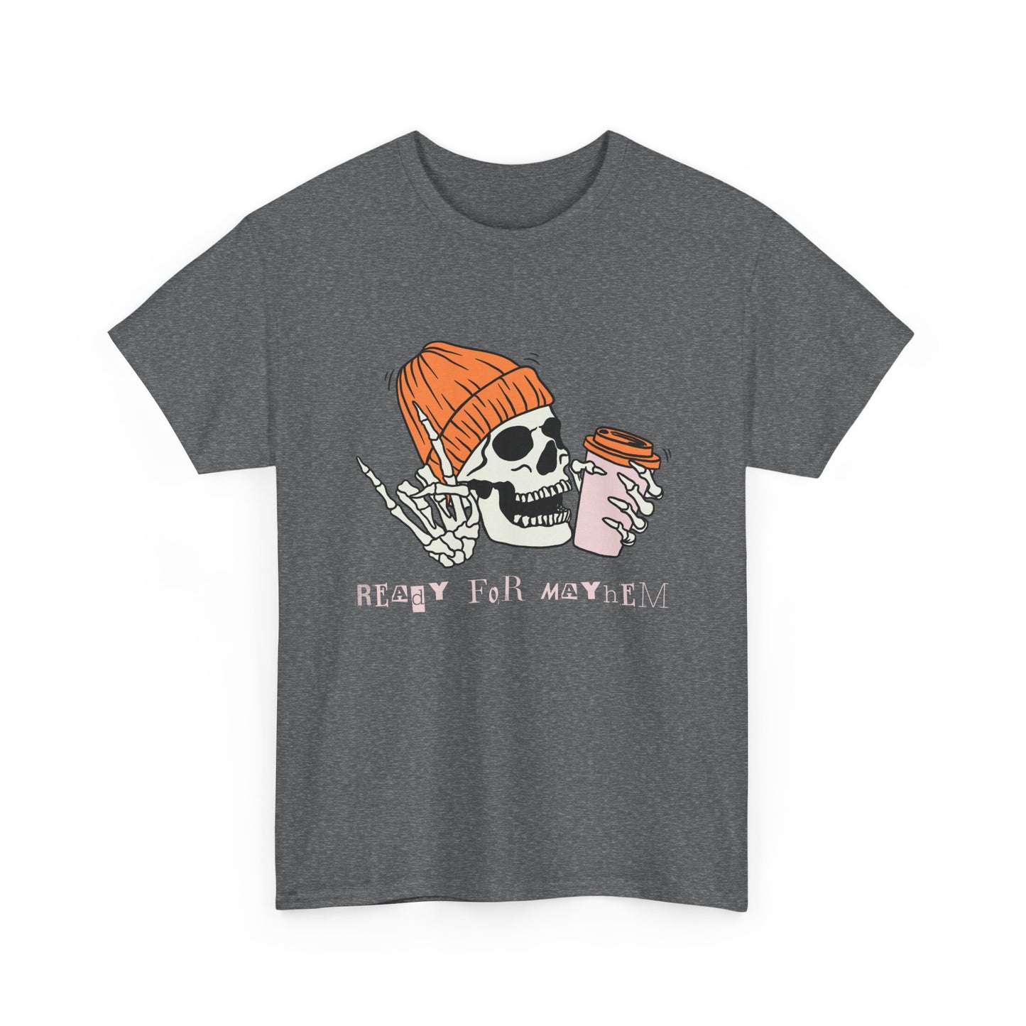 Skull Graphic Tee, Unisex Heavy Cotton, Casual Streetwear, Grunge Aesthetic, Halloween Costume, Gift for Him/Her