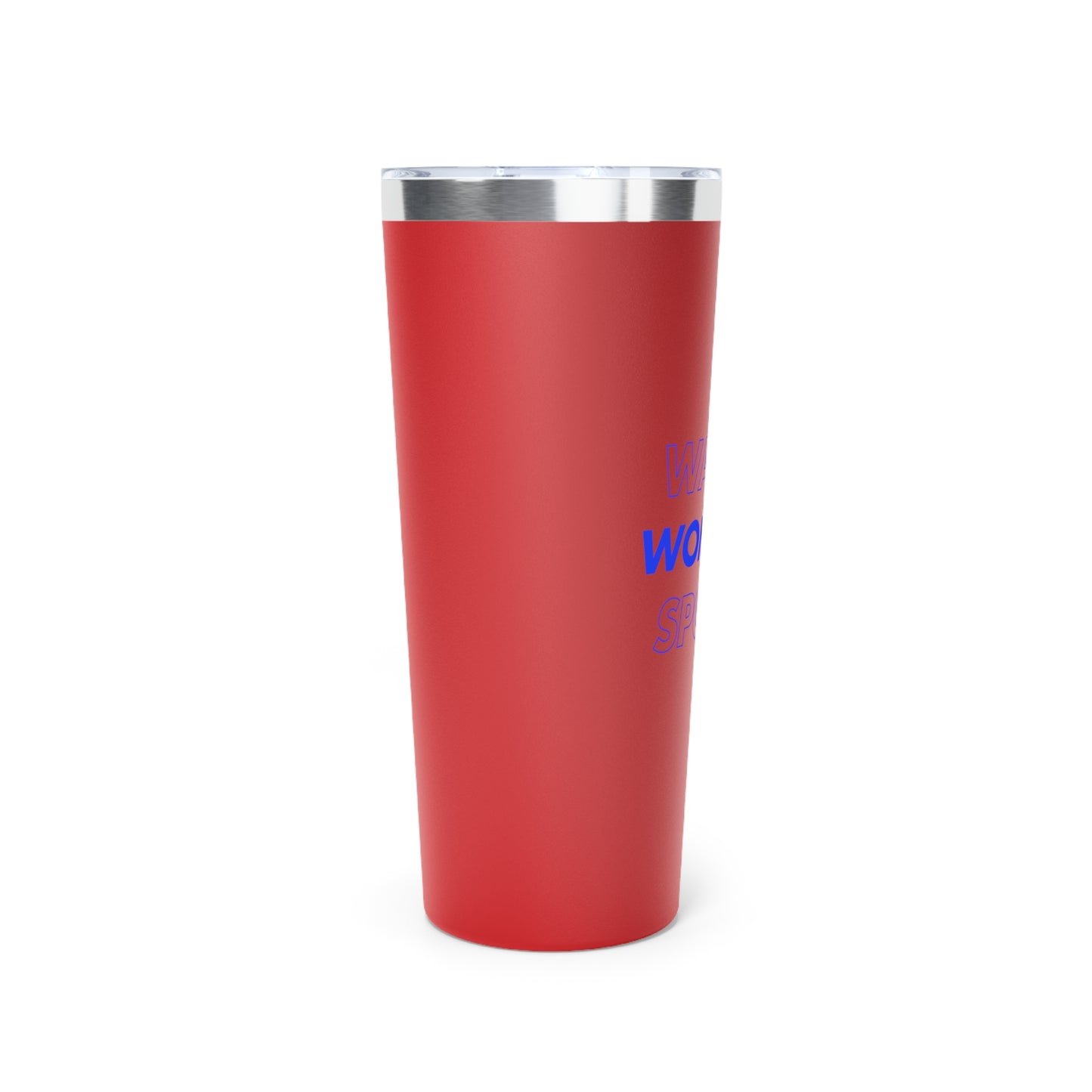 Watch Women's Sports // Copper Vacuum Insulated Tumbler, 22oz - Blue Text