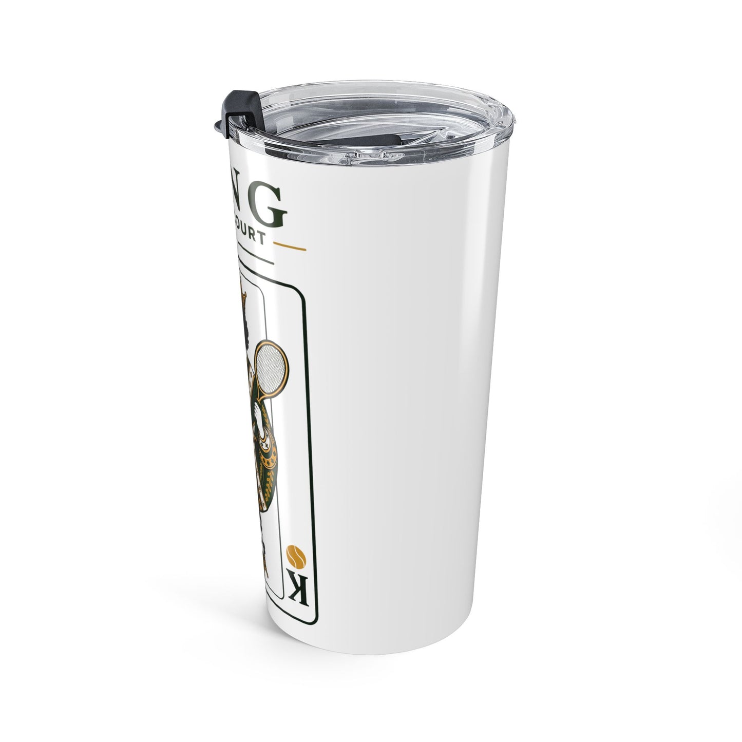 Tennis - King of the Court - Vintage Playing Card - Tumbler - 20oz Insulated Travel Cup