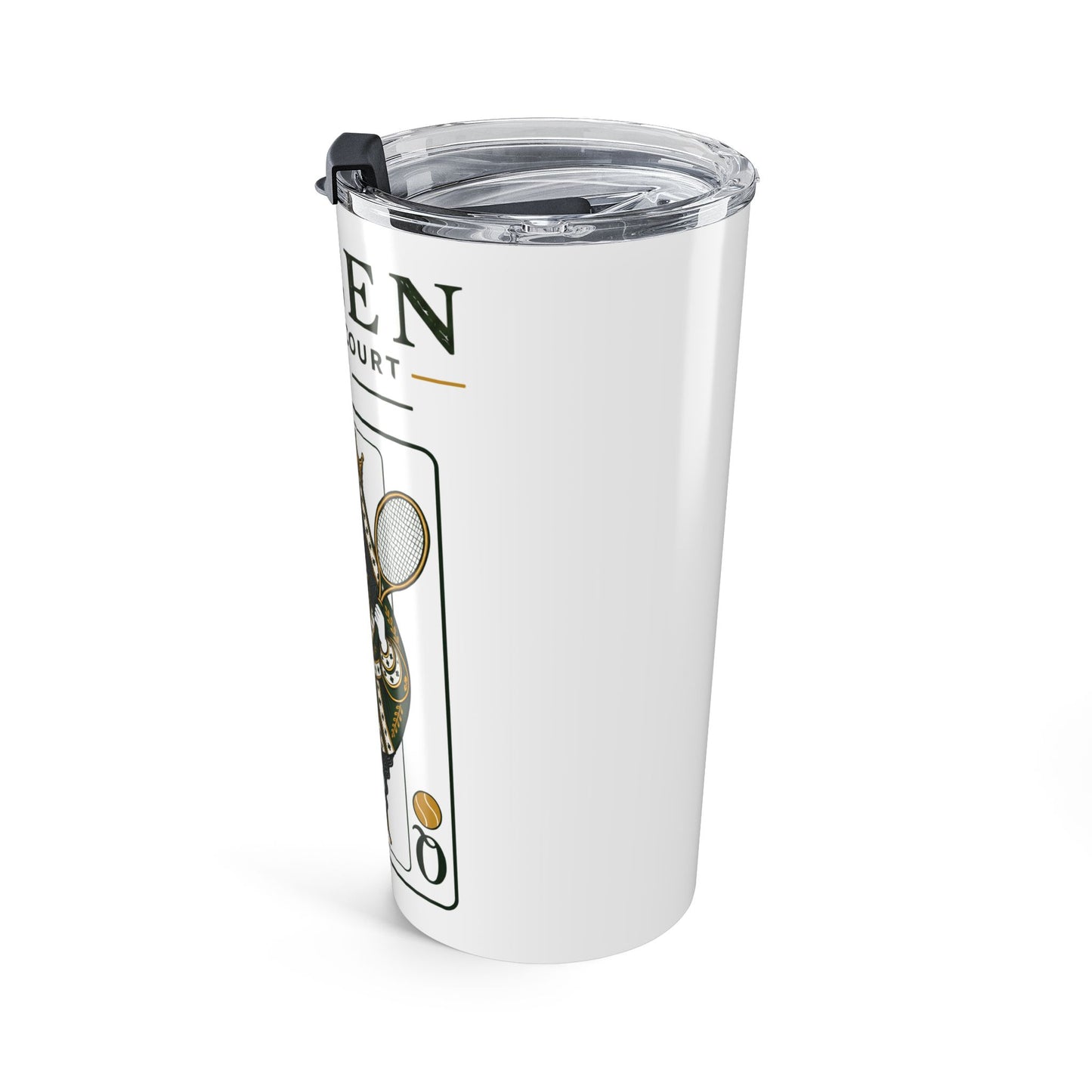 Tennis- Queen of the Court - Vintage Playing Card - Tumbler - 20oz Insulated Travel Cup