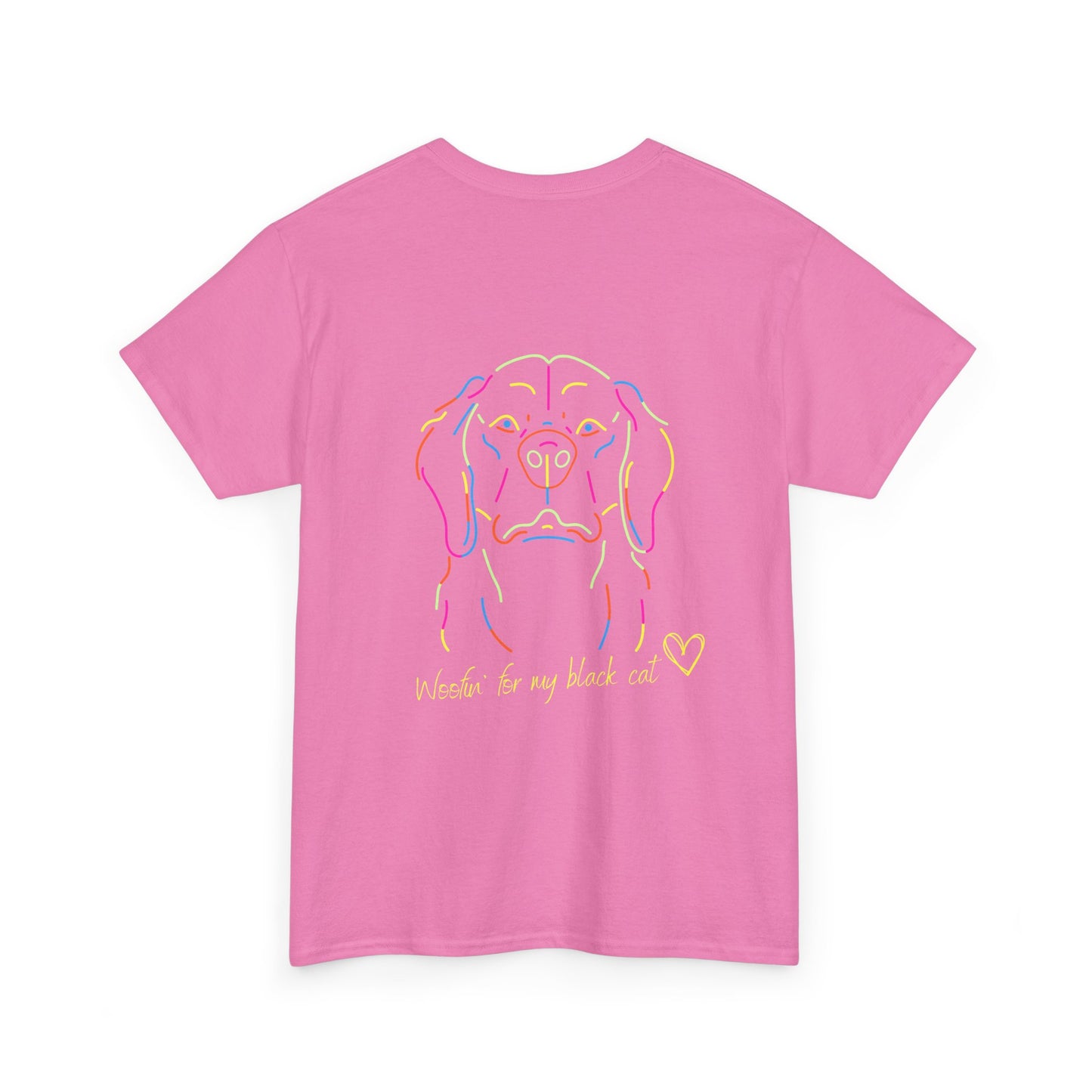 Golden Retriever Woofin' For My Black Cat // Unisex Heavy Cotton Tee - Relationship Dynamics