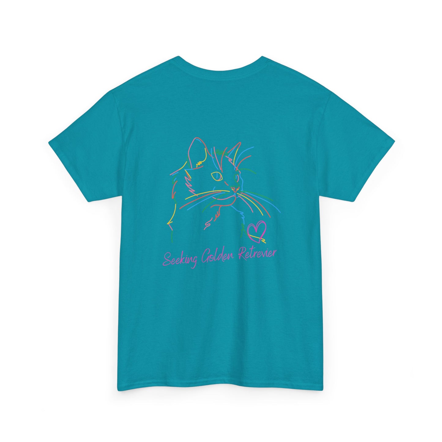 Black Cat Seeking My Golden Retriever // Unisex Heavy Cotton Tee - Relationship Dynamics
