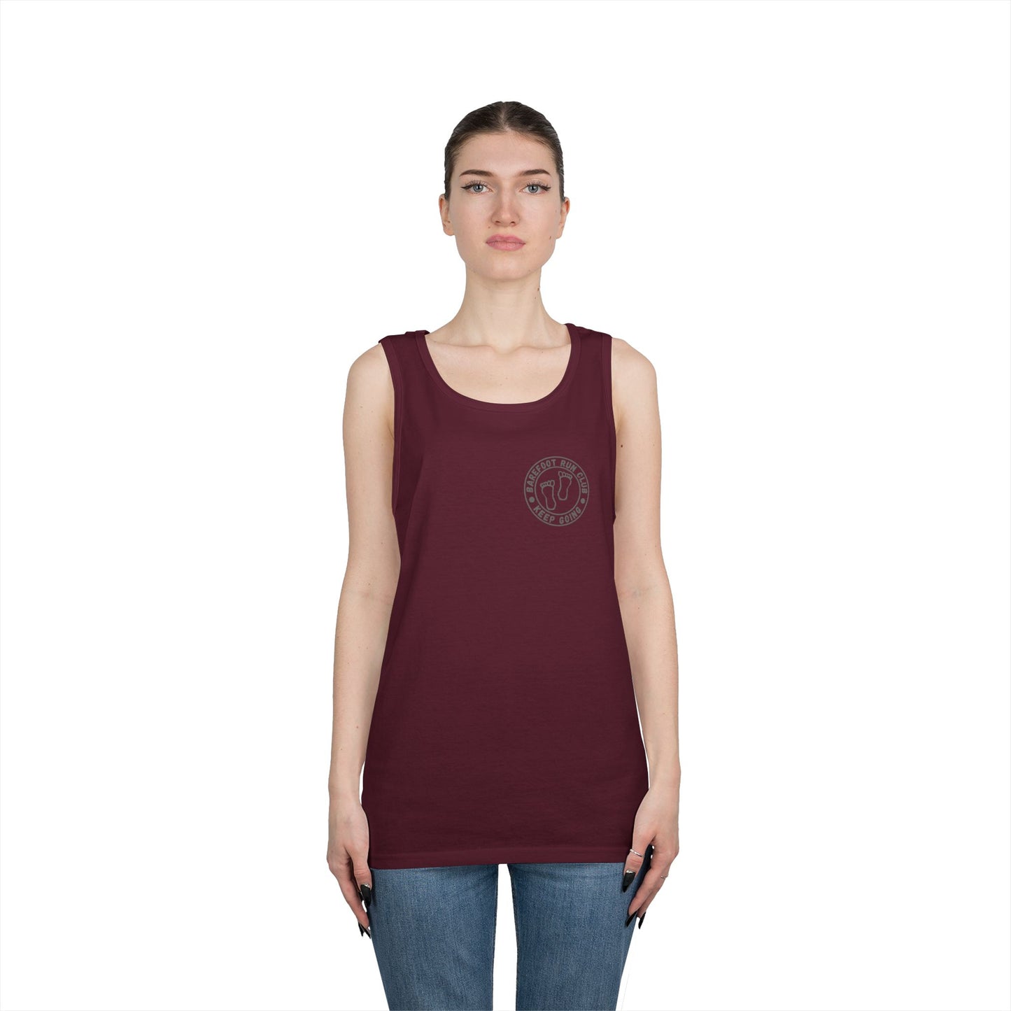 Barefoot Run Club // Bigfoot Founding Member // Double Sided Unisex Heavy Cotton Tank Top
