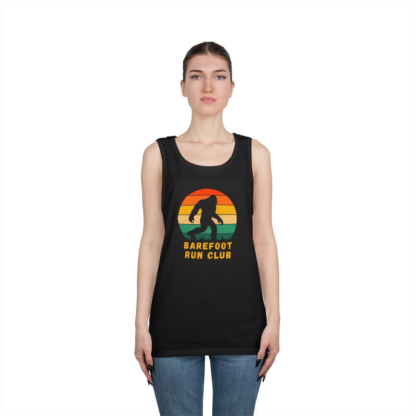 Barefoot Run Club Silhouette // Unisex Heavy Cotton Tank Top