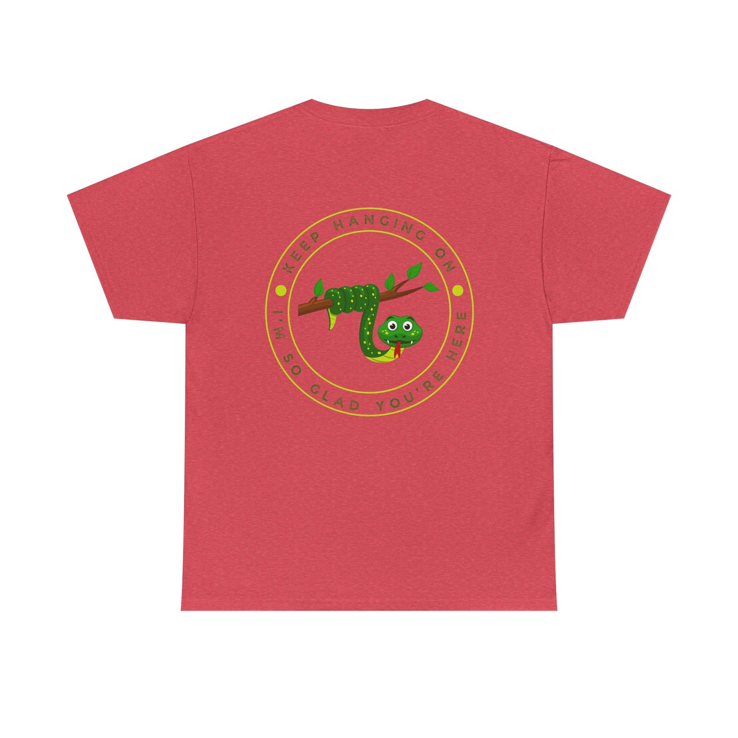 Keep Hanging On - Snake // Unisex Heavy Cotton Tee - Positive Message T-Shirt