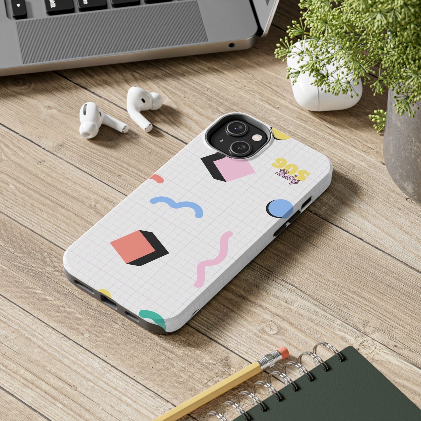 90s Baby Grid Paper Pattern // iPhone Case