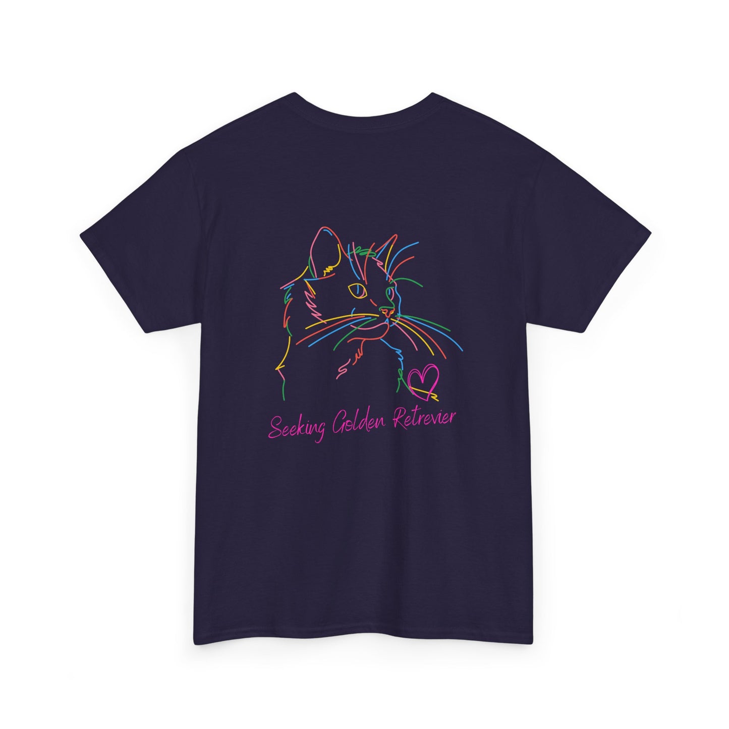 Black Cat Seeking My Golden Retriever // Unisex Heavy Cotton Tee - Relationship Dynamics