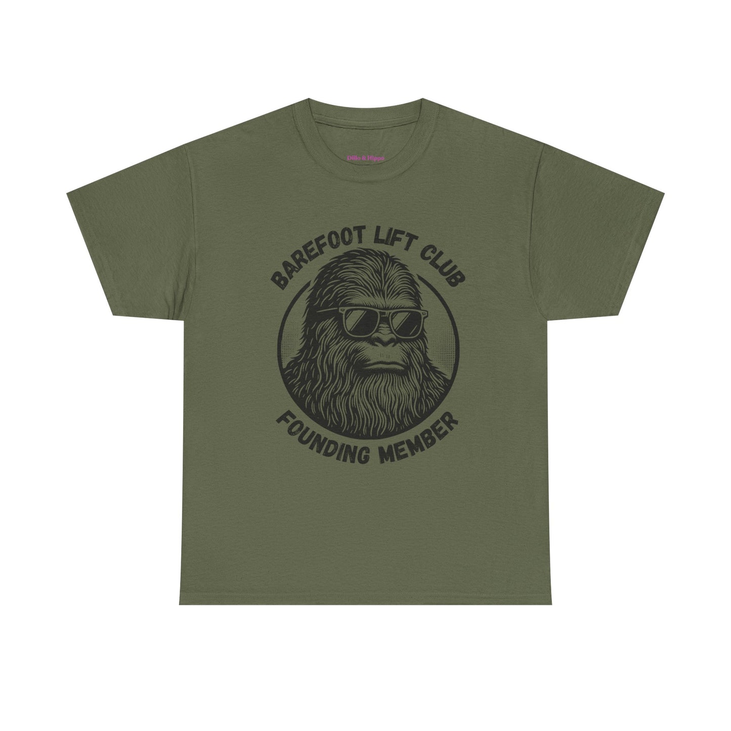 Bigfoot Founding Member of the Barefoot Lift Club // Unisex Heavy Cotton Tee - Founding Member Sasquatch Design