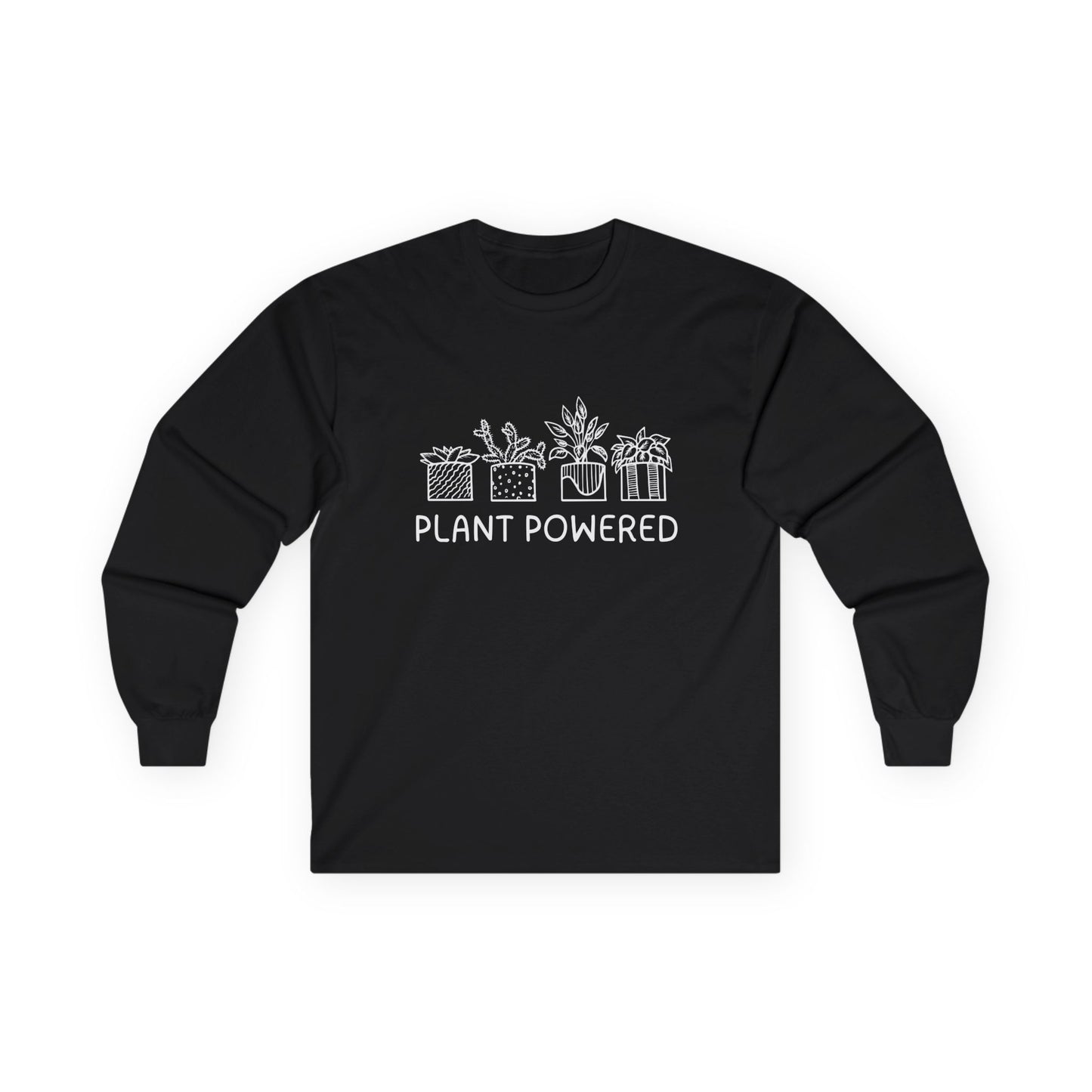 Plant Powered // Unisex Long Sleeve Tee - Eco-Friendly Plant Lovers Shirt