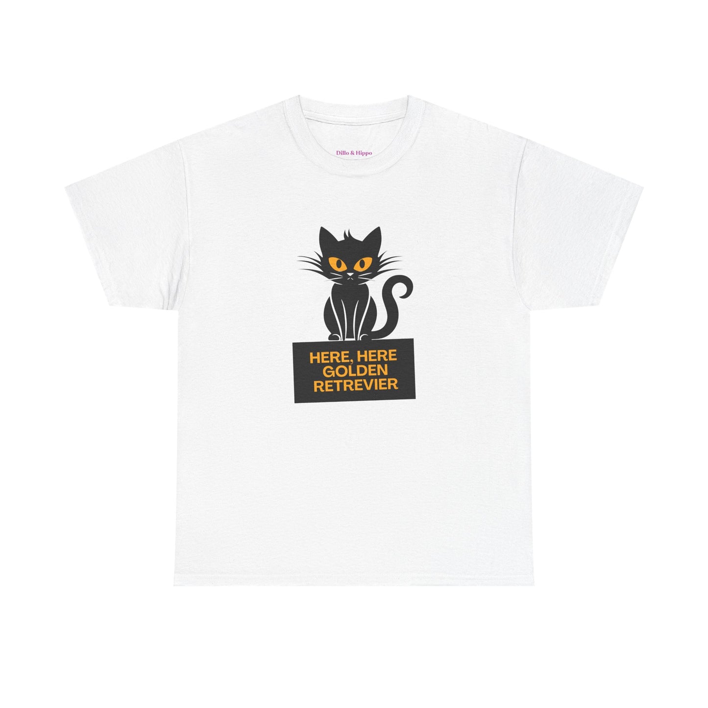 Black Cat with Sign // Unisex Heavy Cotton Tee