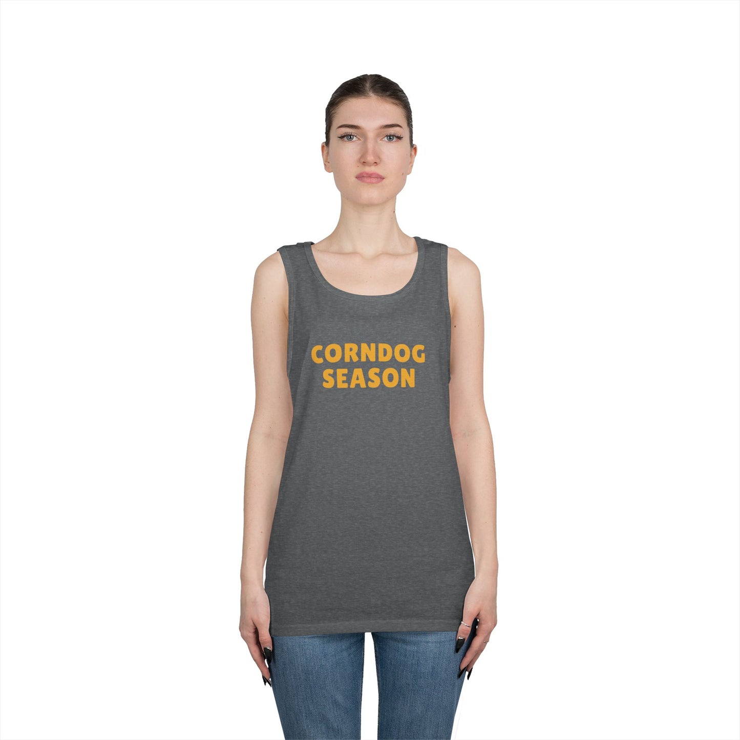 Corndog Season Unisex Heavy Cotton Tank Top - Fun Summer Apparel