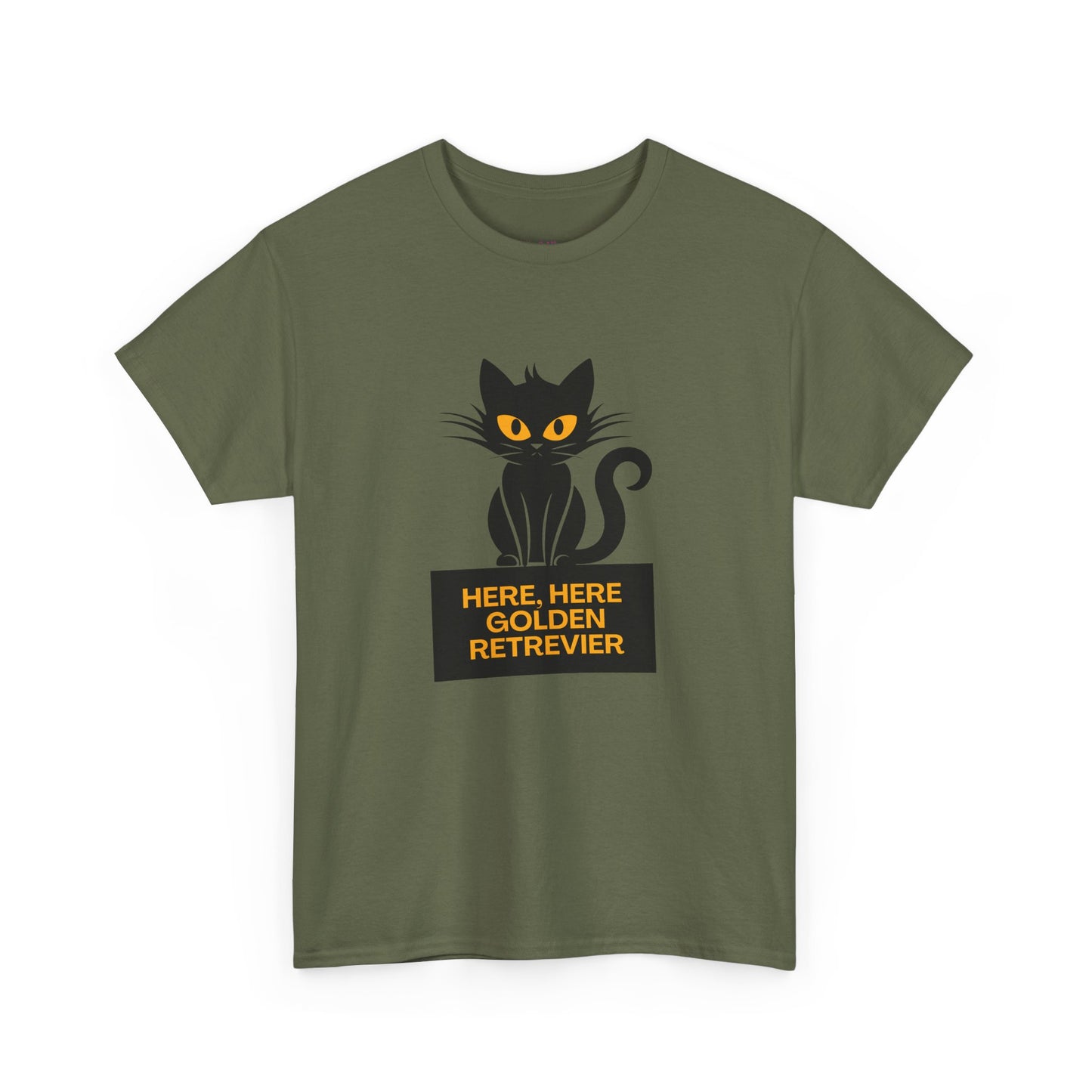Black Cat with Sign // Unisex Heavy Cotton Tee