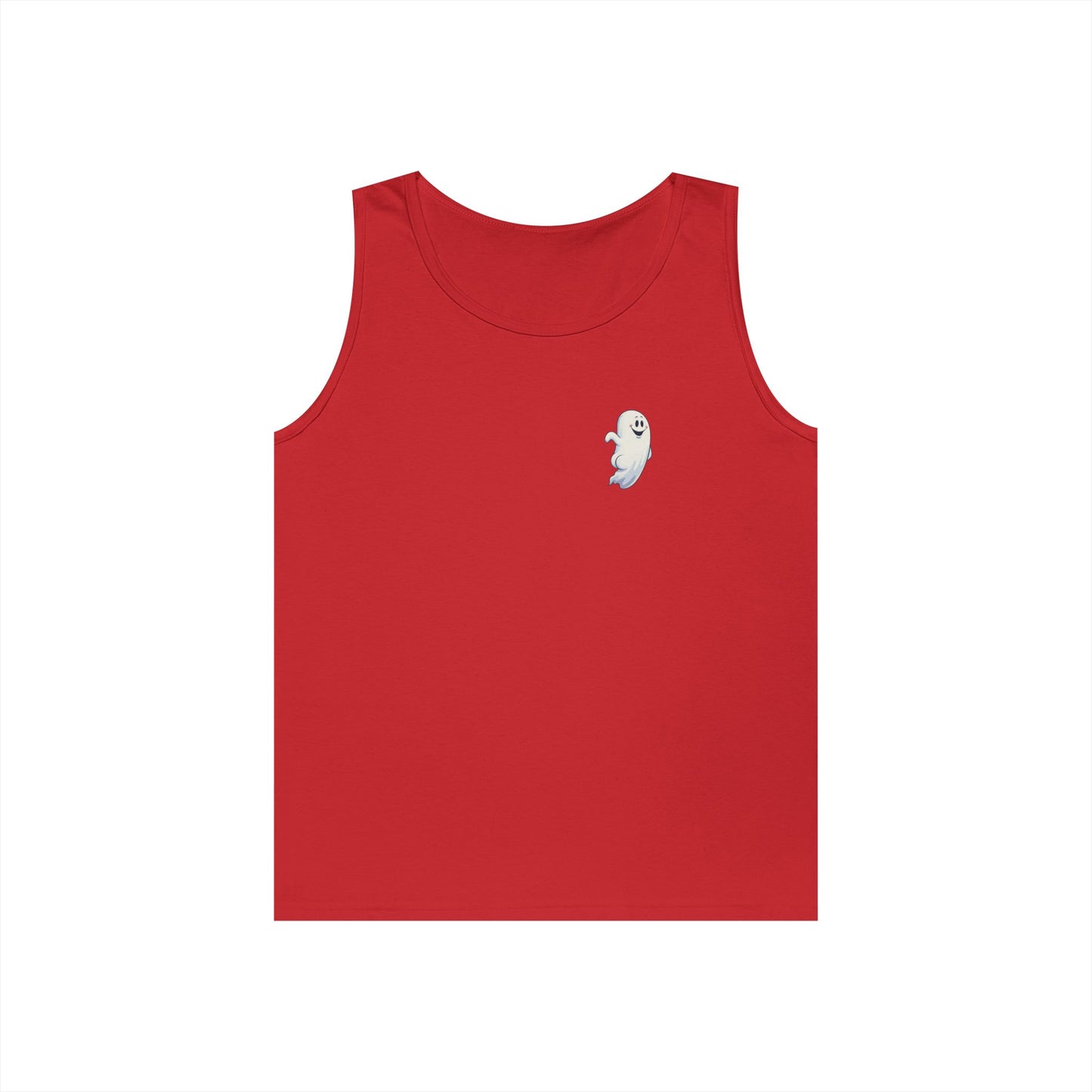 Power Bottom Autumn - White Ghost // Unisex Heavy Cotton Ghost Theme Tank Top - Fall Vibes