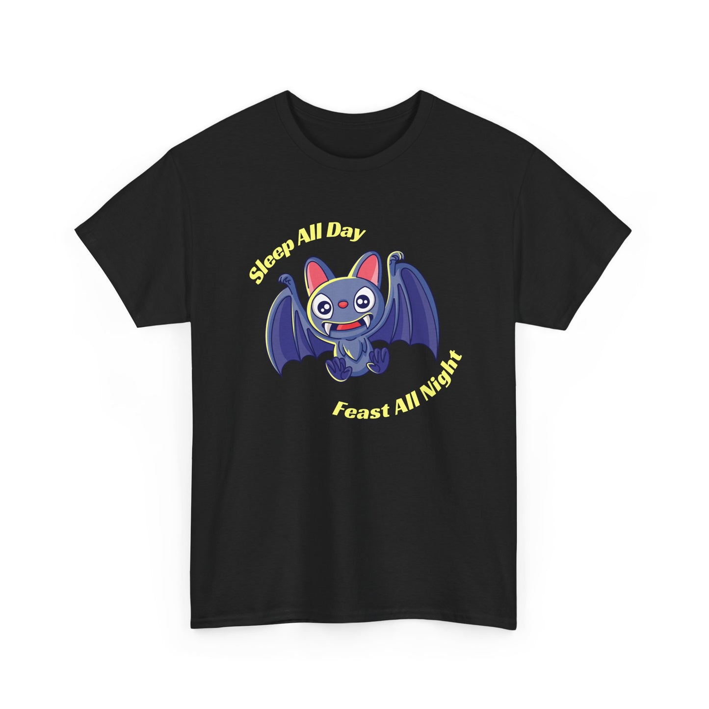 Cute Bat Unisex Heavy Cotton Tee - Fun Graphic Tee, Halloween Costume Shirt, Gift for Kids, Animal Lover Tee, Everyday Casual Wear