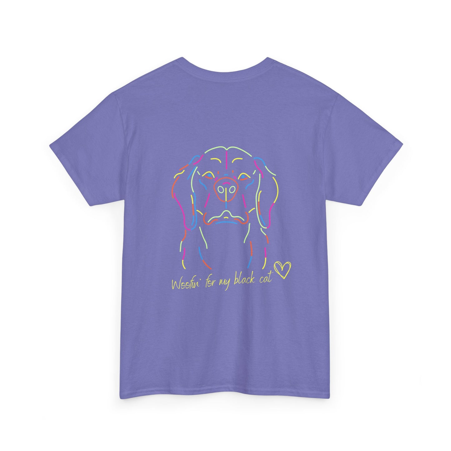 Golden Retriever Woofin' For My Black Cat // Unisex Heavy Cotton Tee - Relationship Dynamics