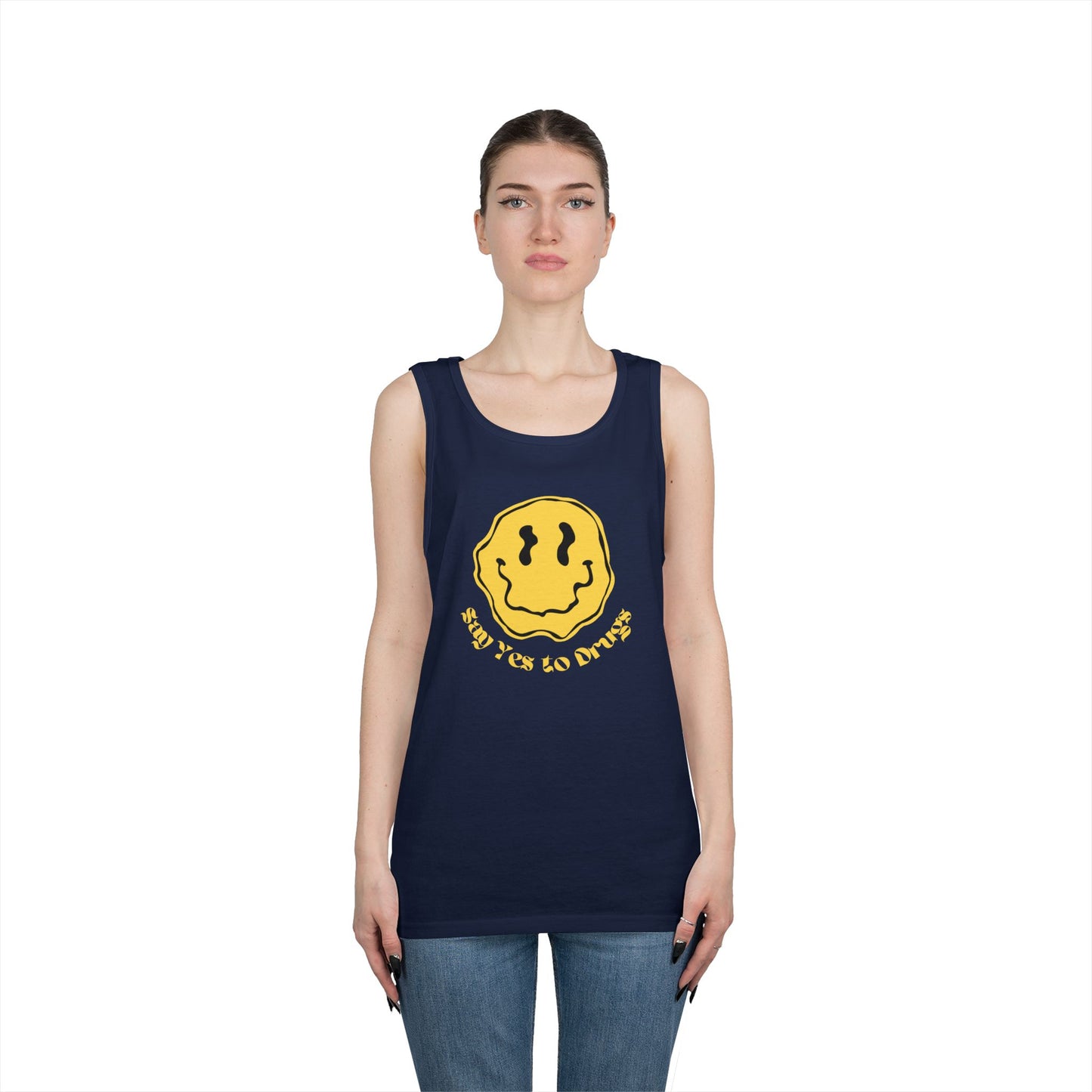"Say Yes to Drugs" Smiley Graphic // Unisex Heavy Cotton Tank Top