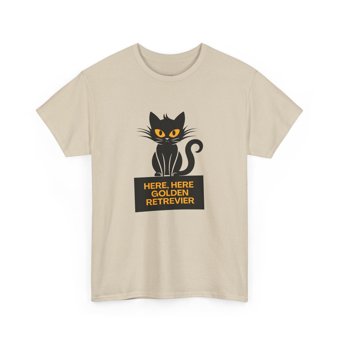 Black Cat with Sign // Unisex Heavy Cotton Tee