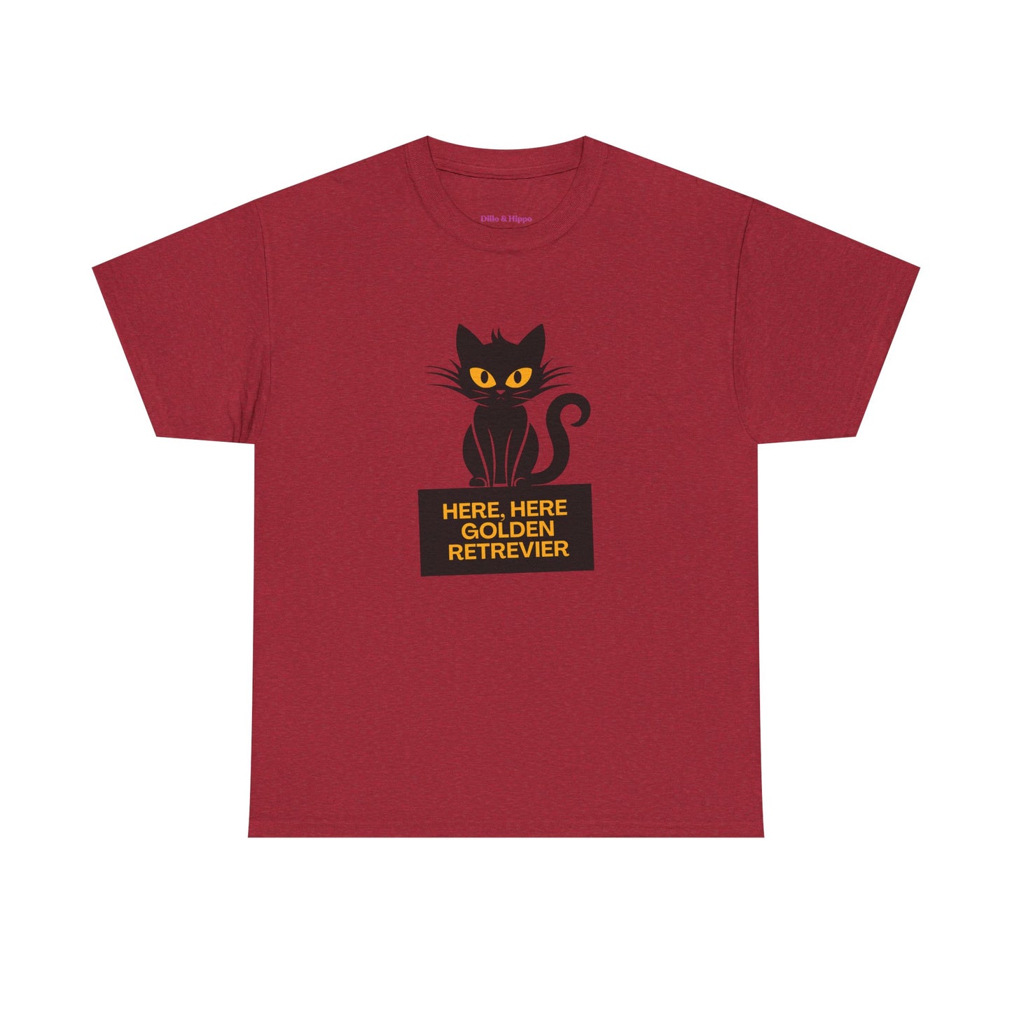 Black Cat with Sign // Unisex Heavy Cotton Tee