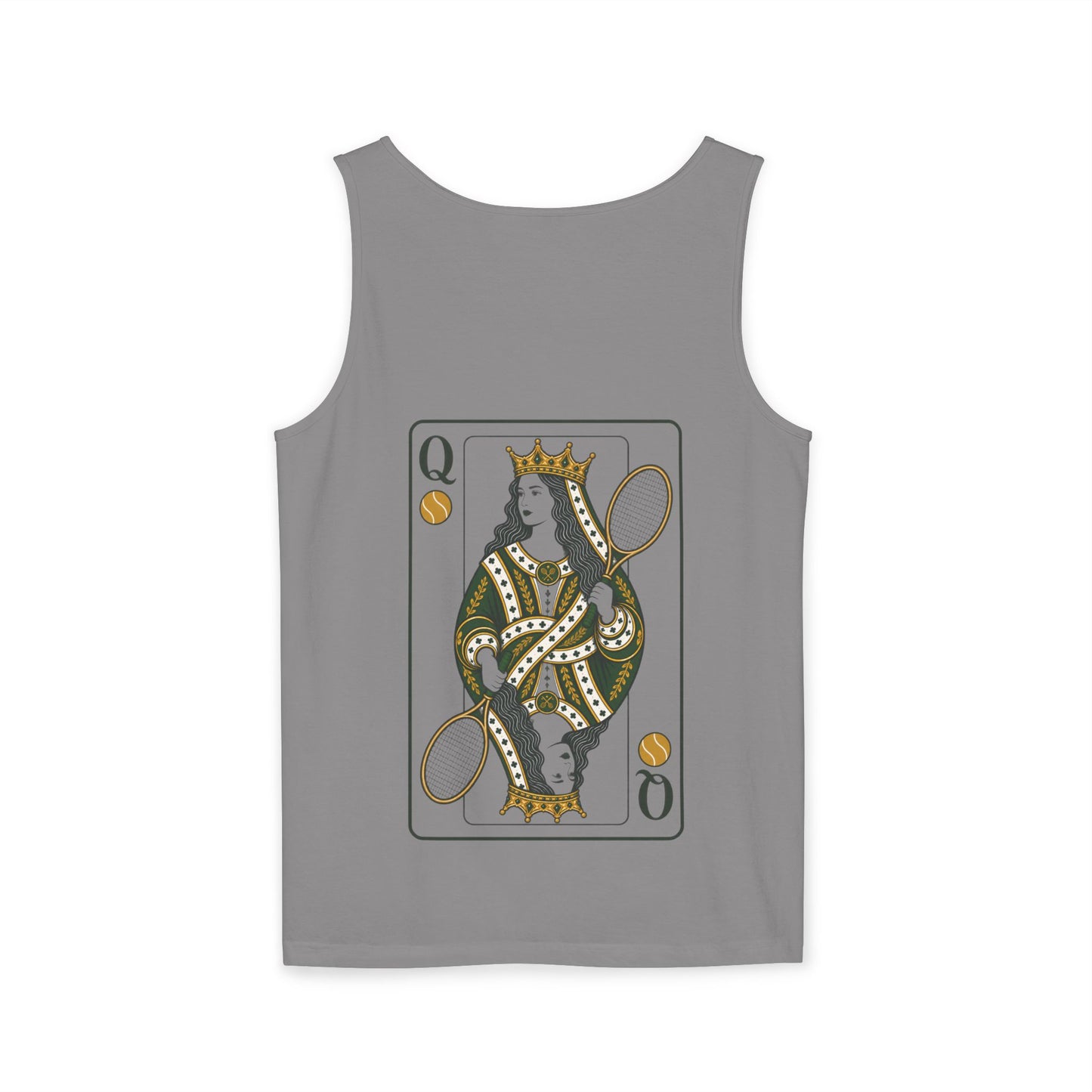 Tennis- Queen of the Court - Vintage Playing Card - Tank Top — Graphic Tank