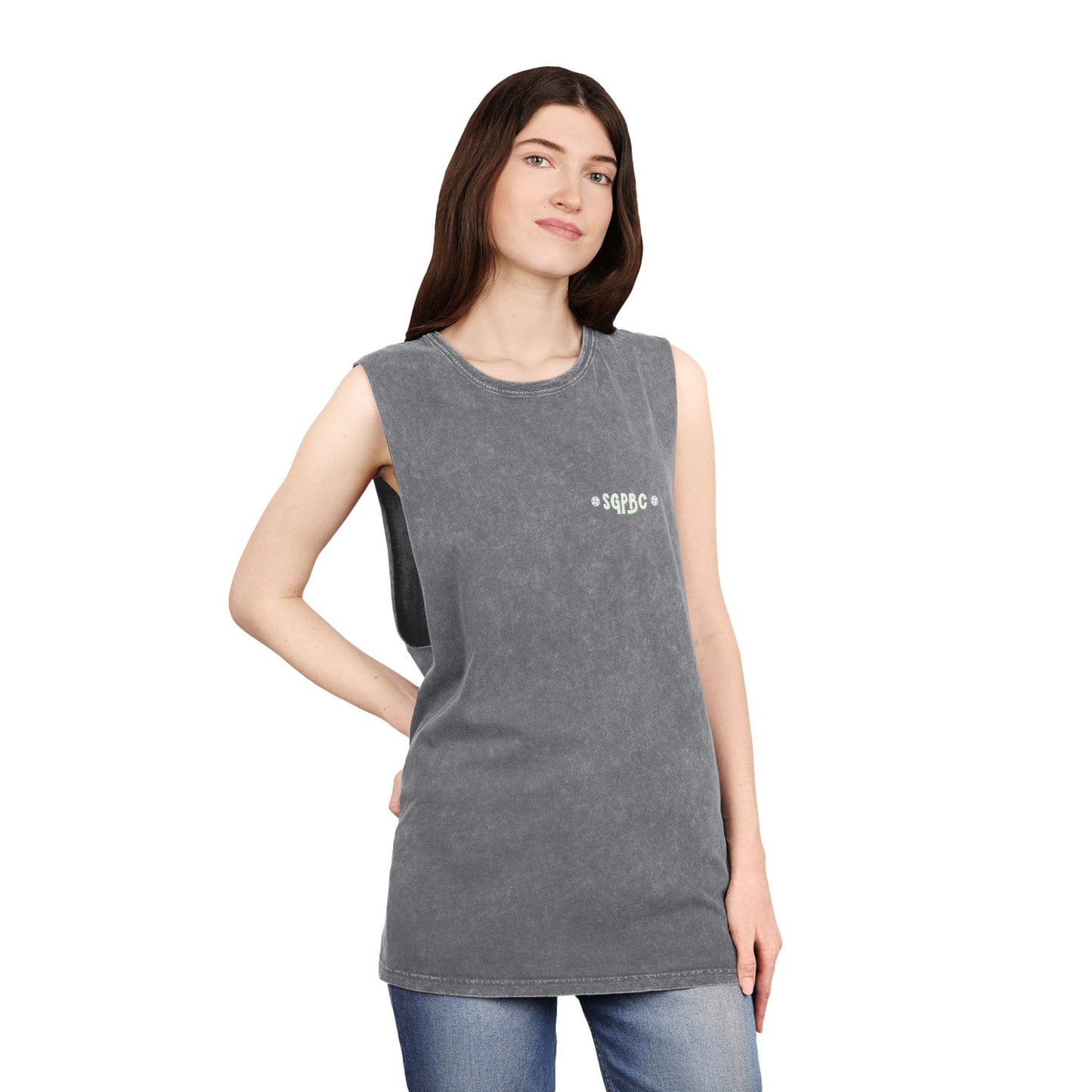 SGPBC White // Custom Unisex Stonewash Tank Top