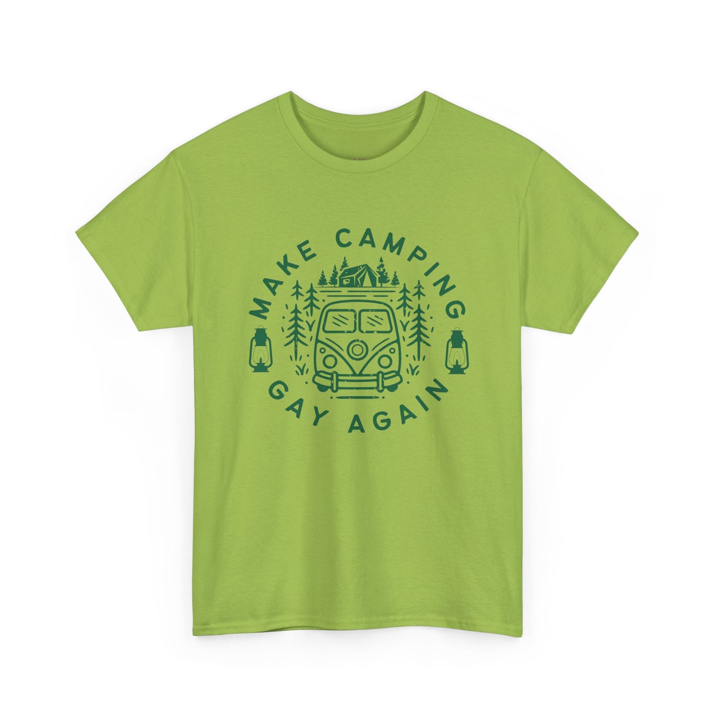 Make Camping Gay Again // Unisex Heavy Cotton Tee - Fun Outdoor Pride Shirt
