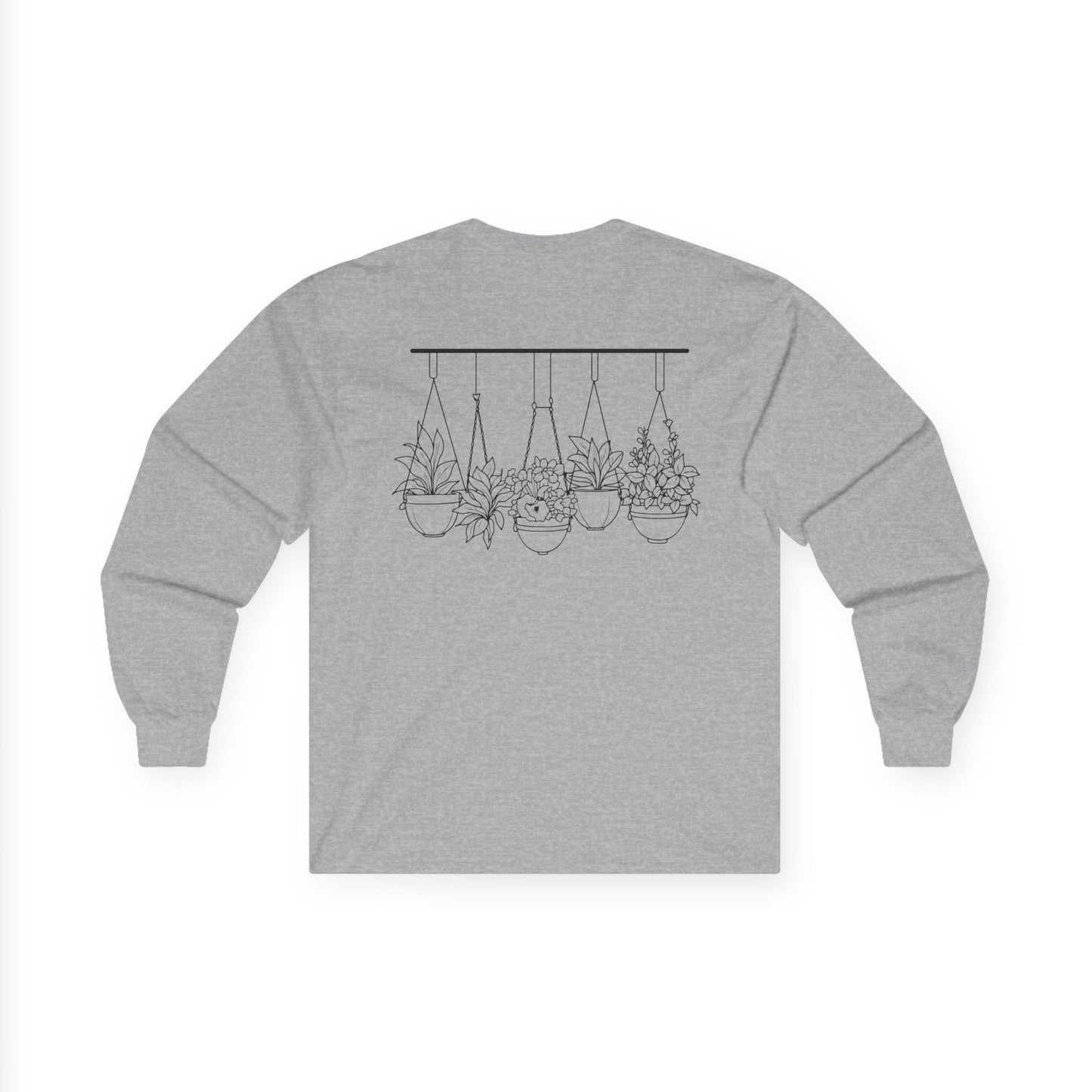 Hangin' With My Buds // Unisex Ultra Cotton Long Sleeve Tee - 'Happy Plants' Botanical Design