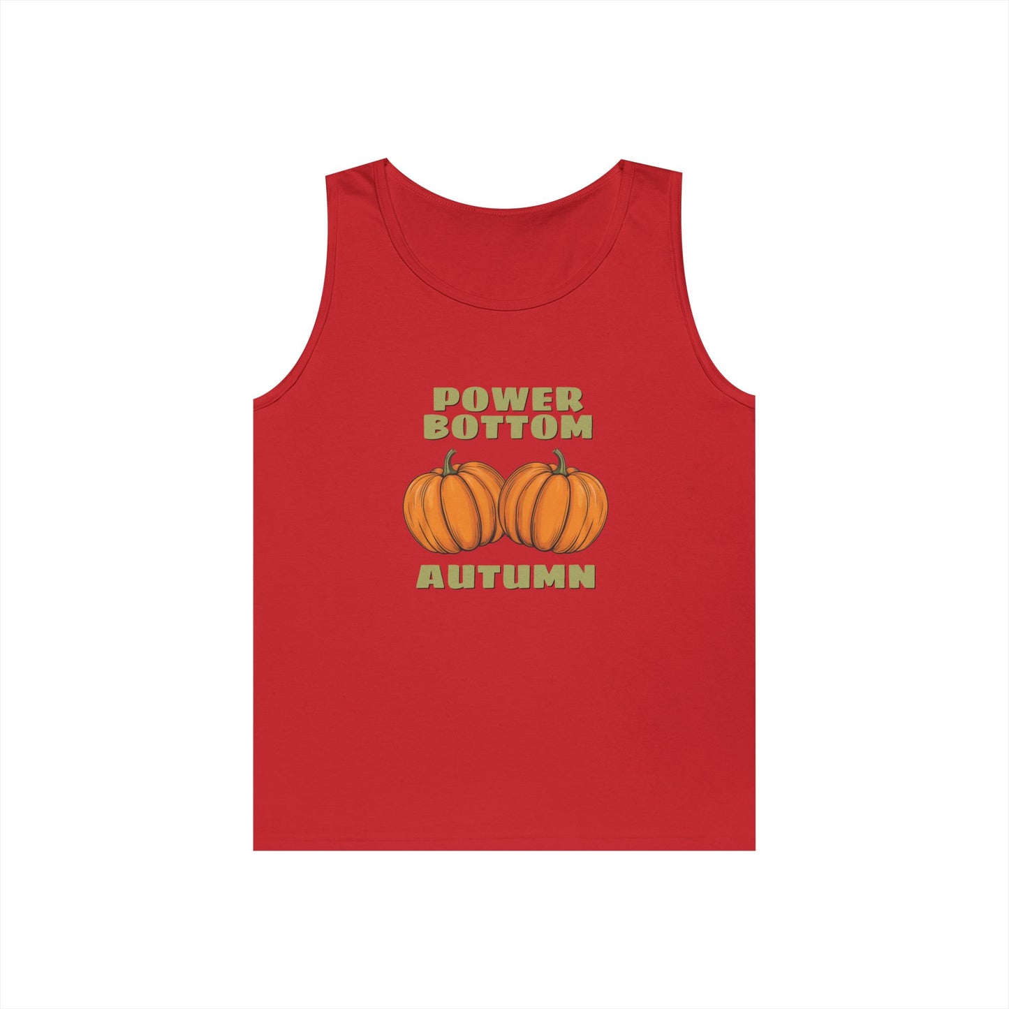 Power Bottom Autumn - Pumpkins // Unisex Heavy Cotton Tank Top - Fall Vibes