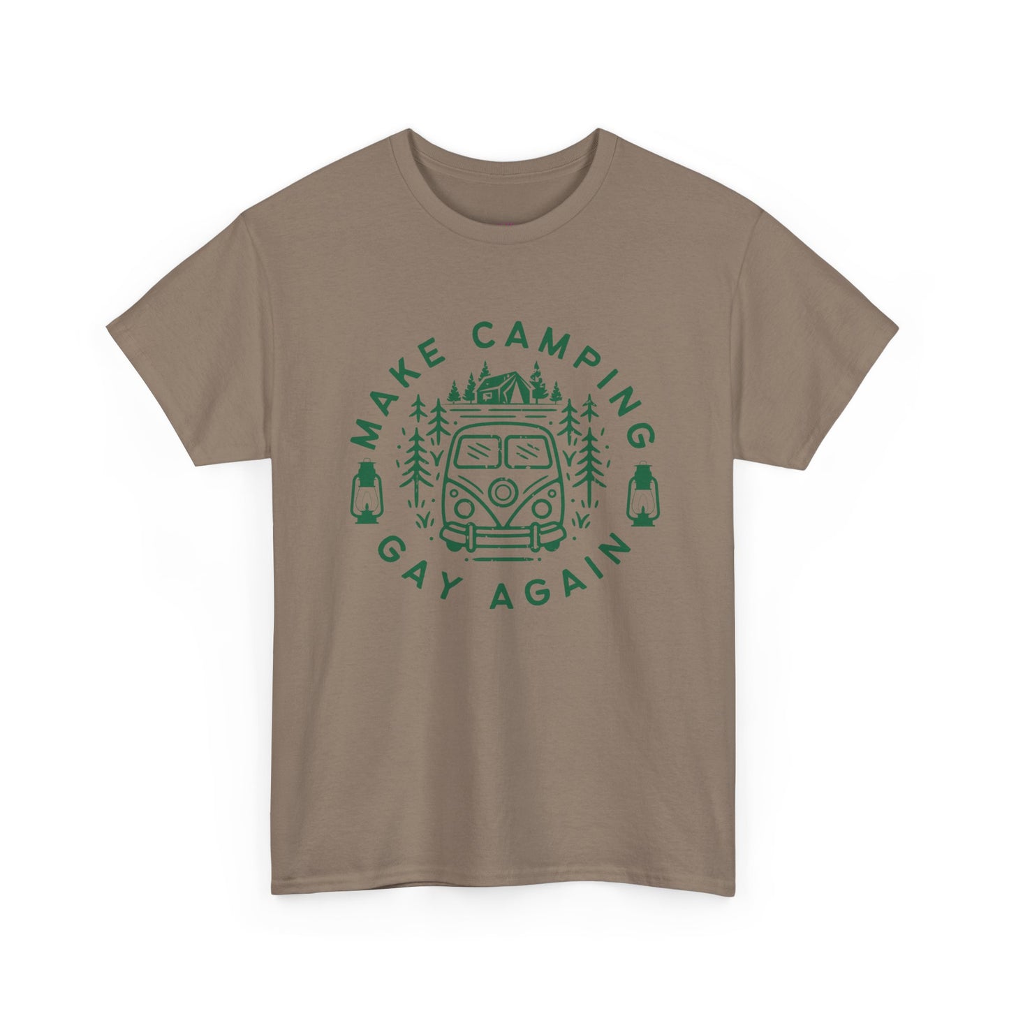 Make Camping Gay Again // Unisex Heavy Cotton Tee - Fun Outdoor Pride Shirt