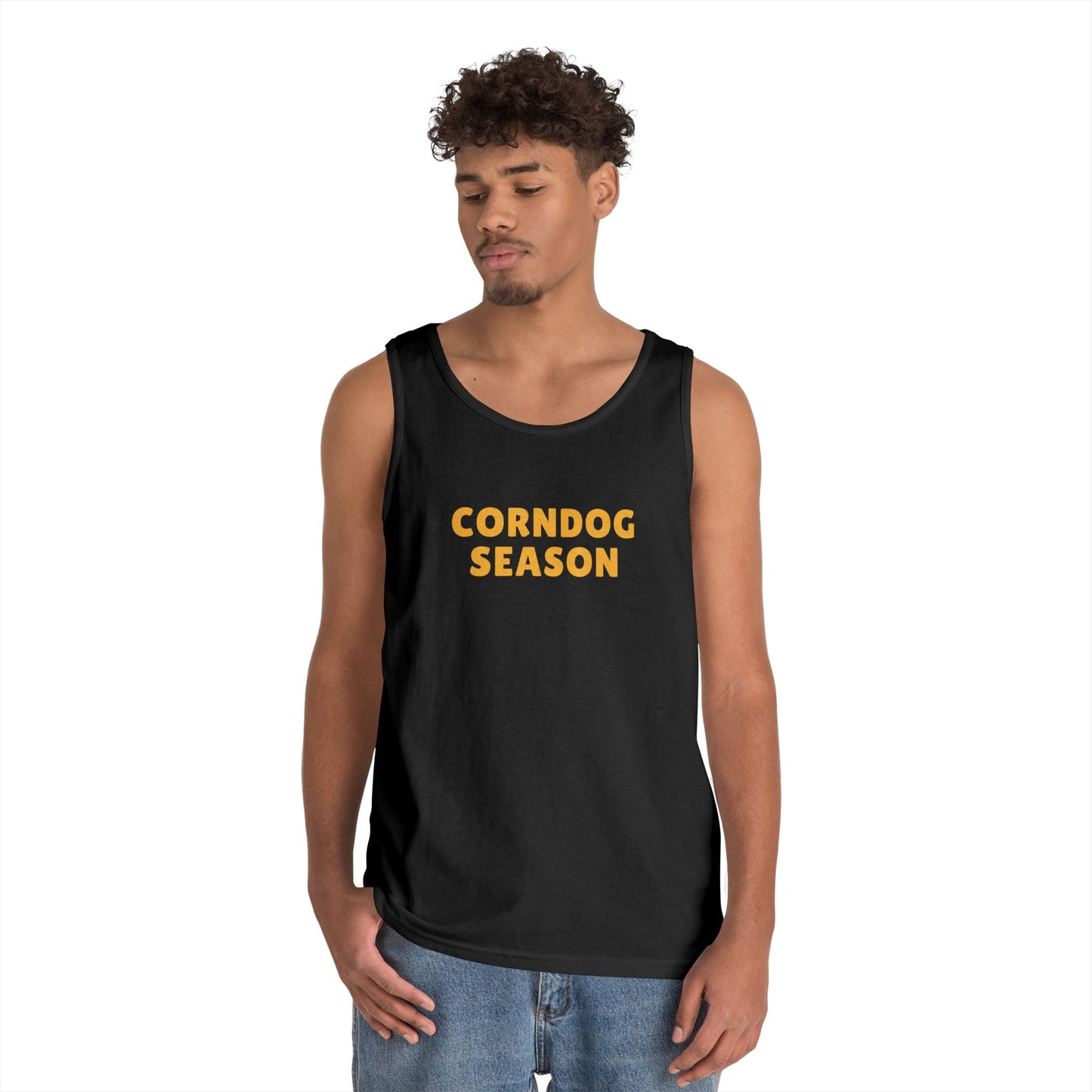 Corndog Season Unisex Heavy Cotton Tank Top - Fun Summer Apparel