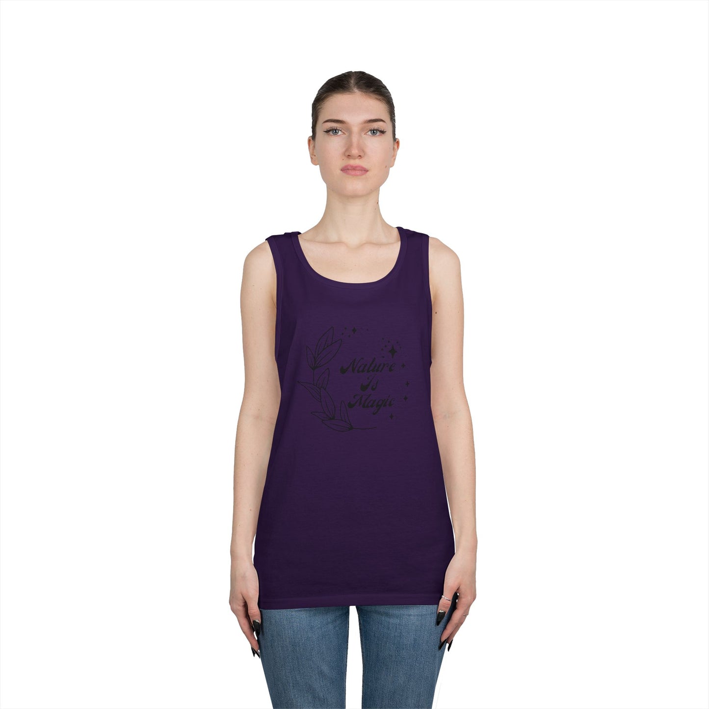 Nature is Magic // Unisex Heavy Cotton Tank Top - Design for Outdoor Lovers