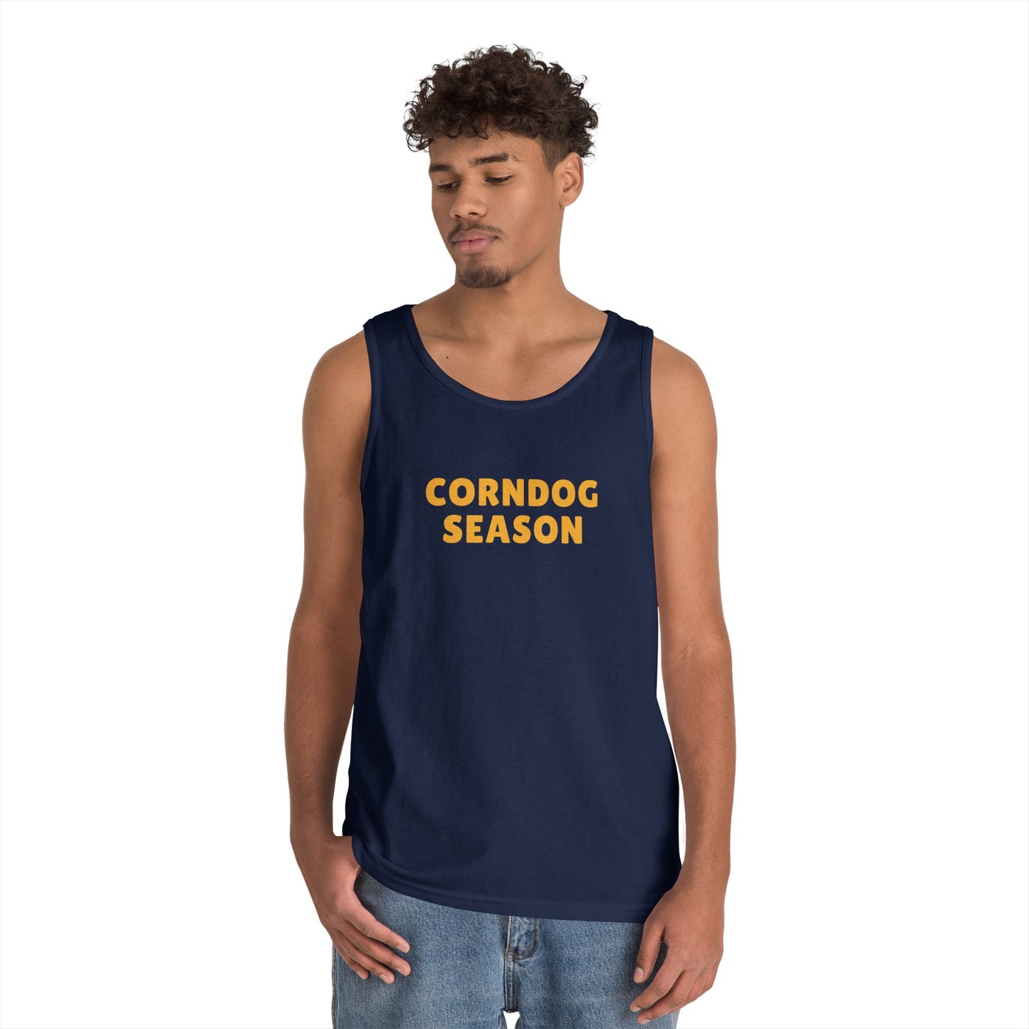 Corndog Season Unisex Heavy Cotton Tank Top - Fun Summer Apparel