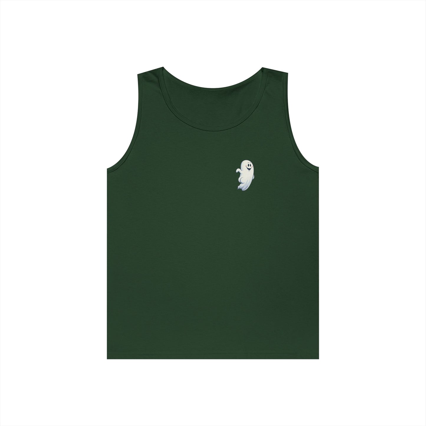 Power Bottom Autumn - White Ghost // Unisex Heavy Cotton Ghost Theme Tank Top - Fall Vibes