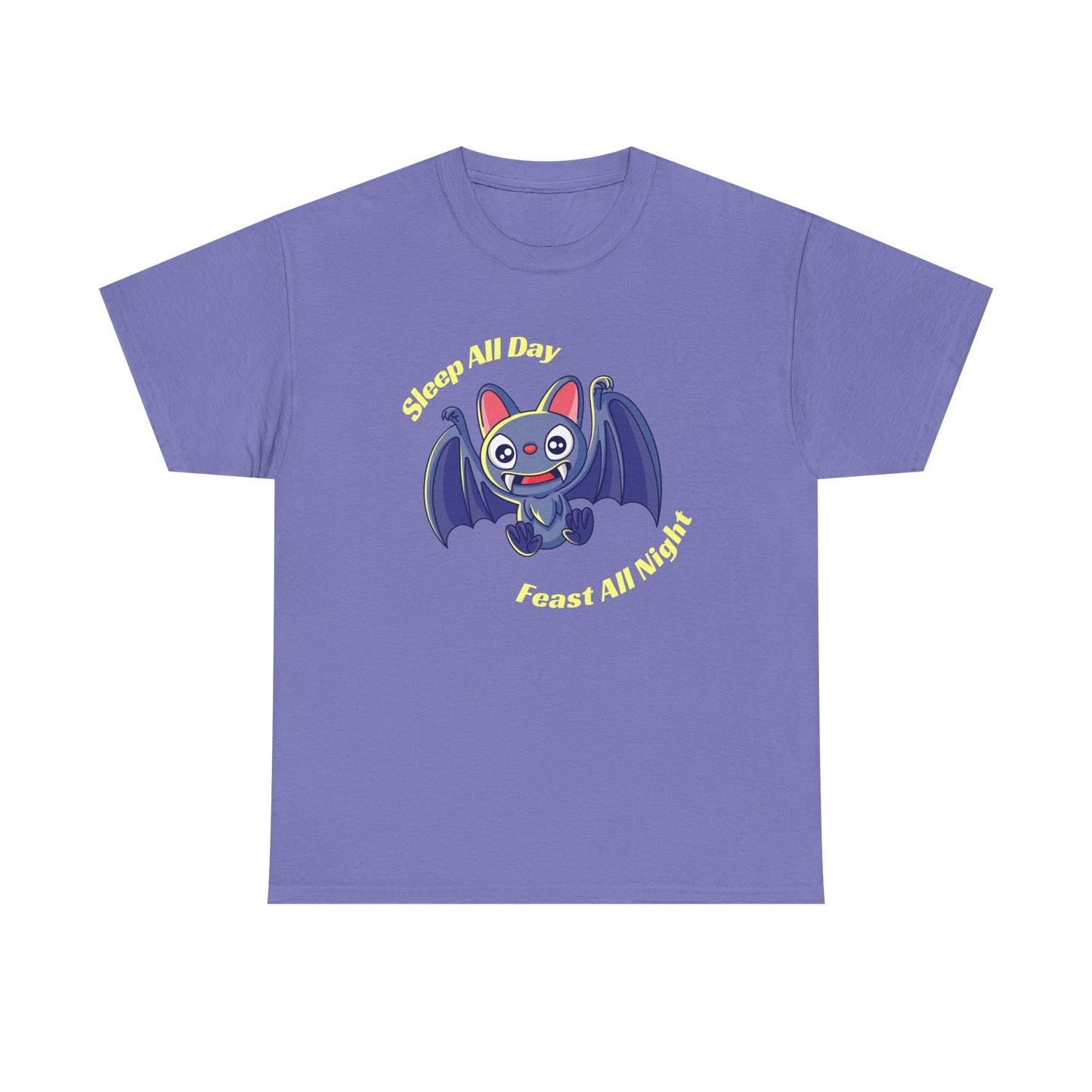 Cute Bat Unisex Heavy Cotton Tee - Fun Graphic Tee, Halloween Costume Shirt, Gift for Kids, Animal Lover Tee, Everyday Casual Wear
