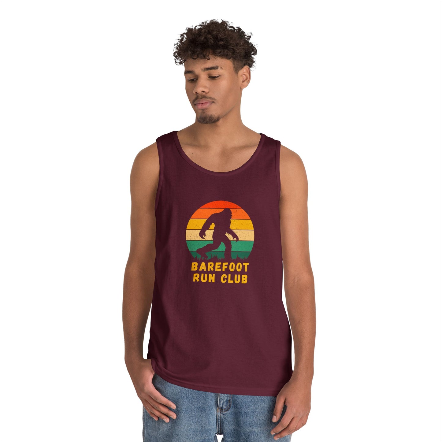 Barefoot Run Club Silhouette // Unisex Heavy Cotton Tank Top