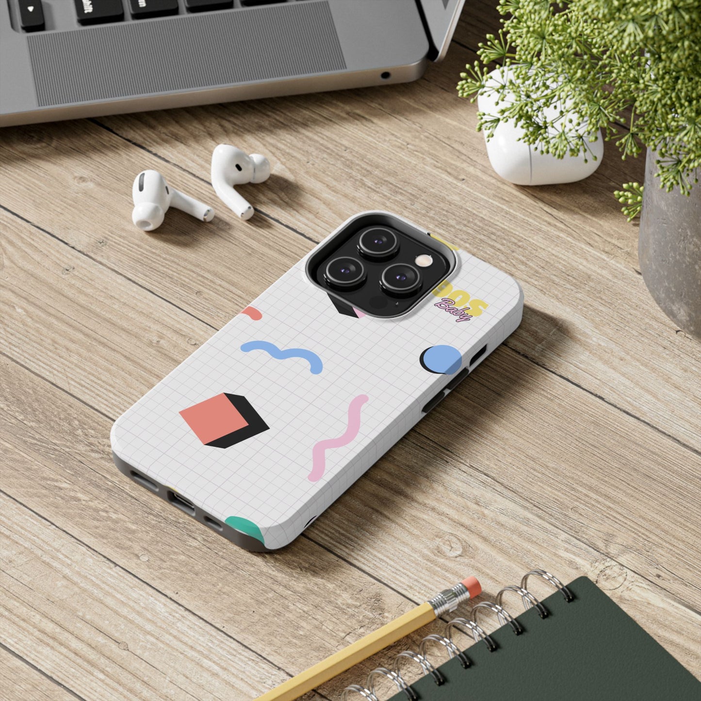 90s Baby Grid Paper Pattern // iPhone Case