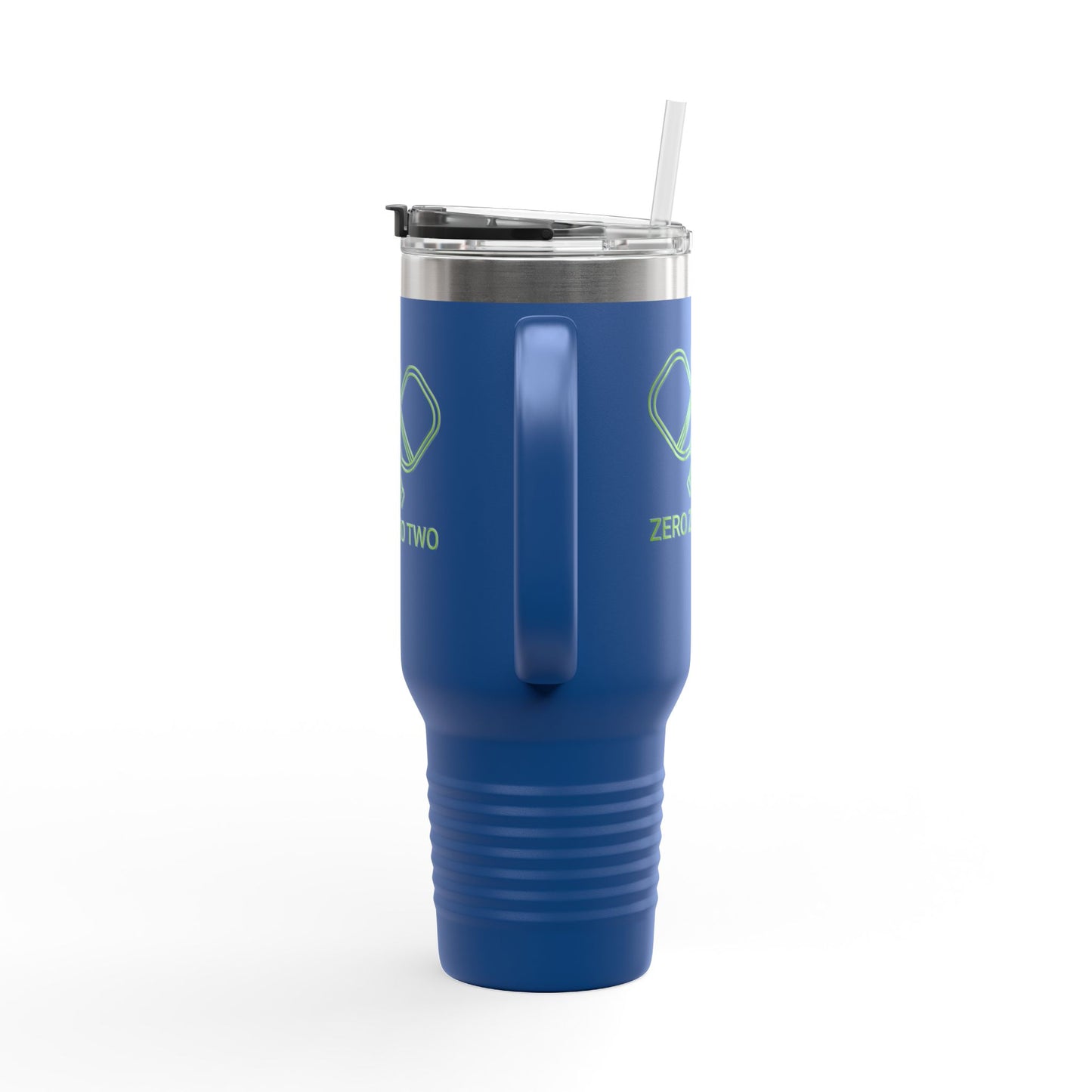 Zero Zero Two // Insulated Travel Mug, 40oz - Blue Text