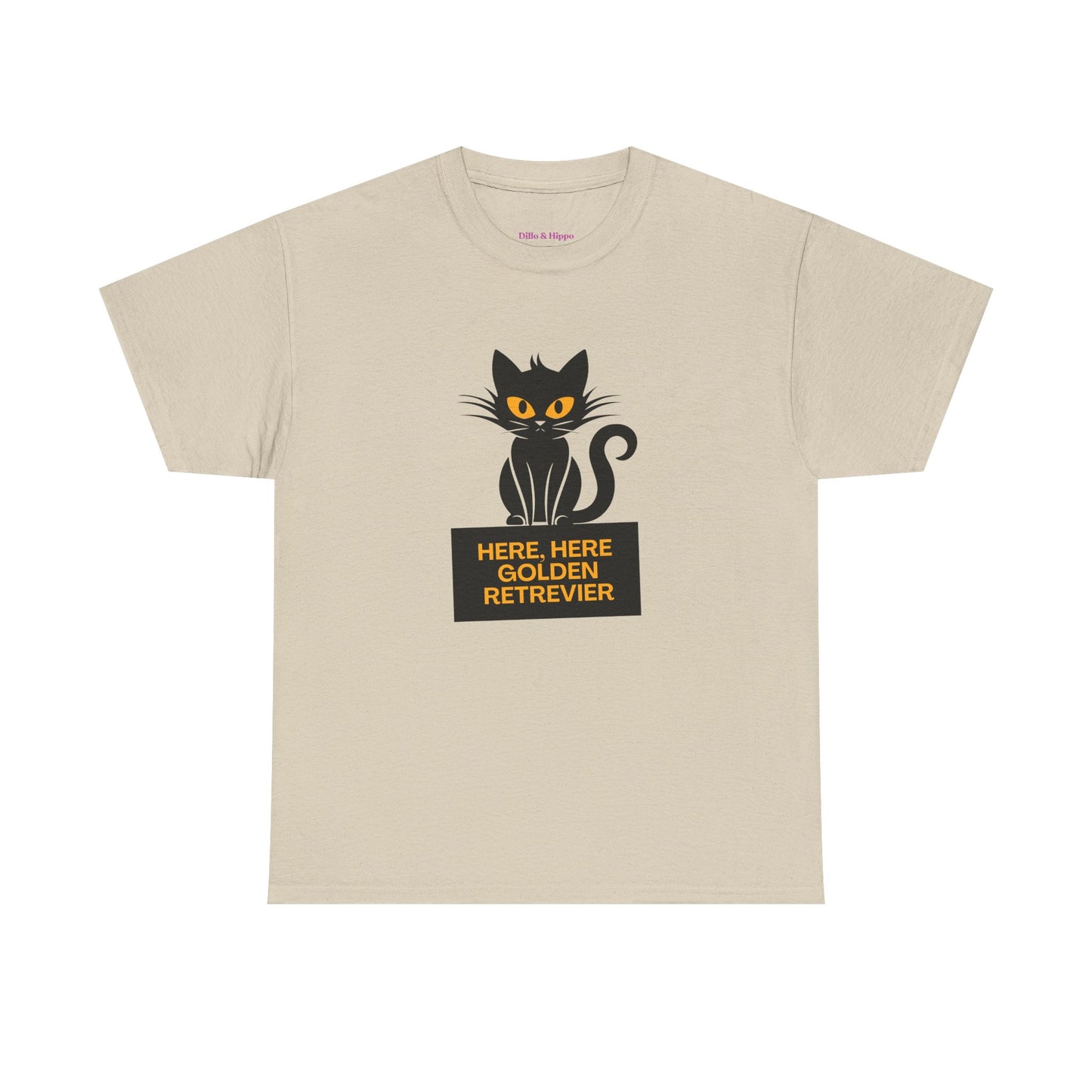 Black Cat with Sign // Unisex Heavy Cotton Tee