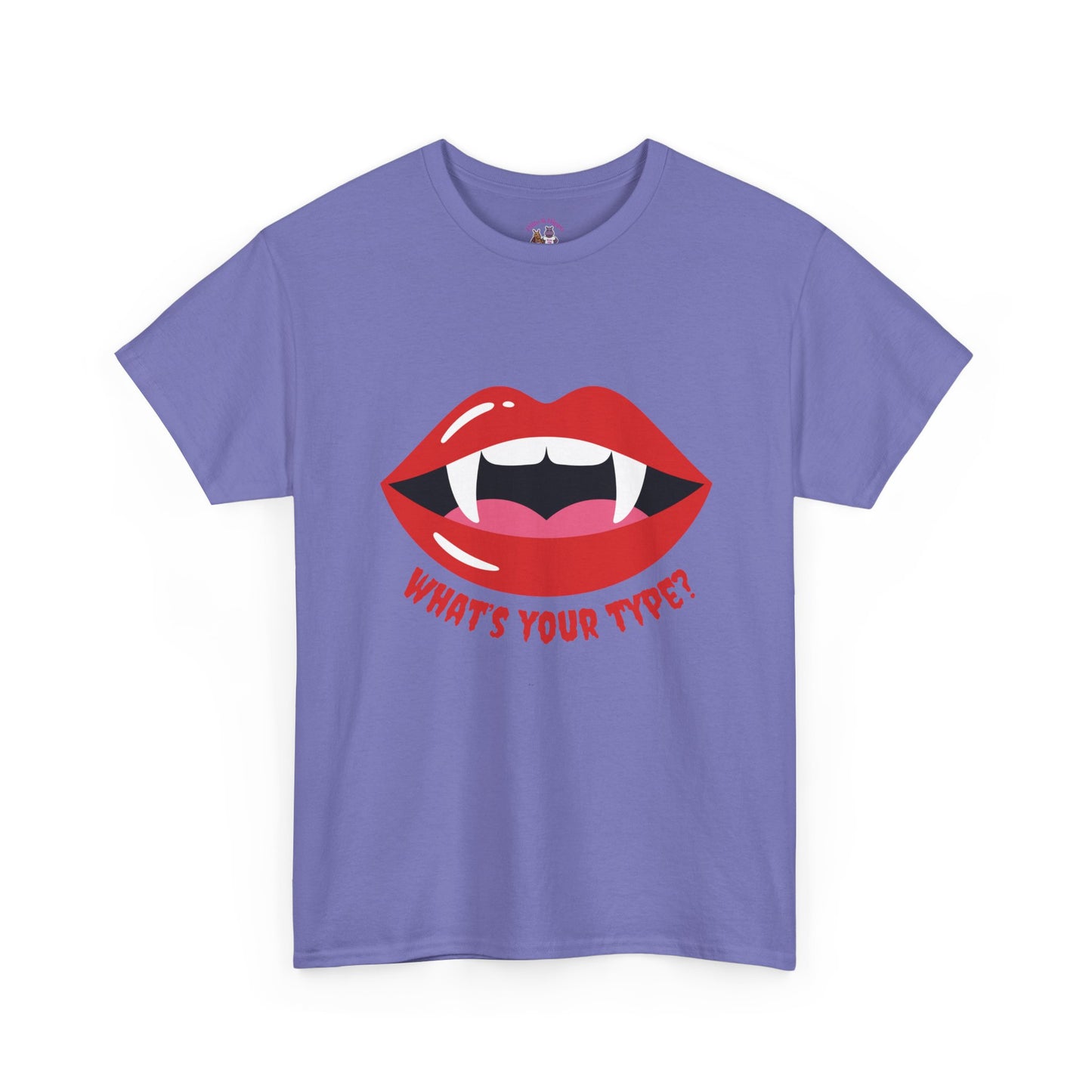 Vampire Lips Tee: Unisex Heavy Cotton Tee for Halloween, Party, Gift, Funny T-Shirt, Casual Wear, Trendy Fashion