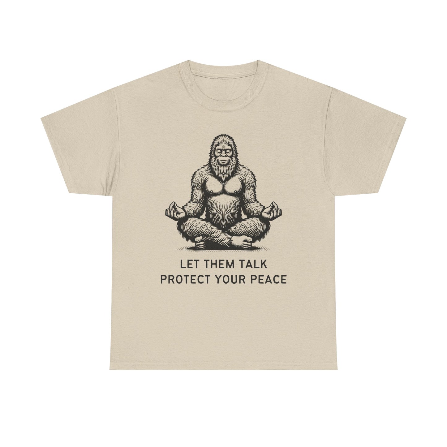 Bigfoot - Protect Your Peace // Unisex Heavy Cotton Tee - Comfortable, Relaxed Fit T-Shirt for Chill Vibes & Mental Health