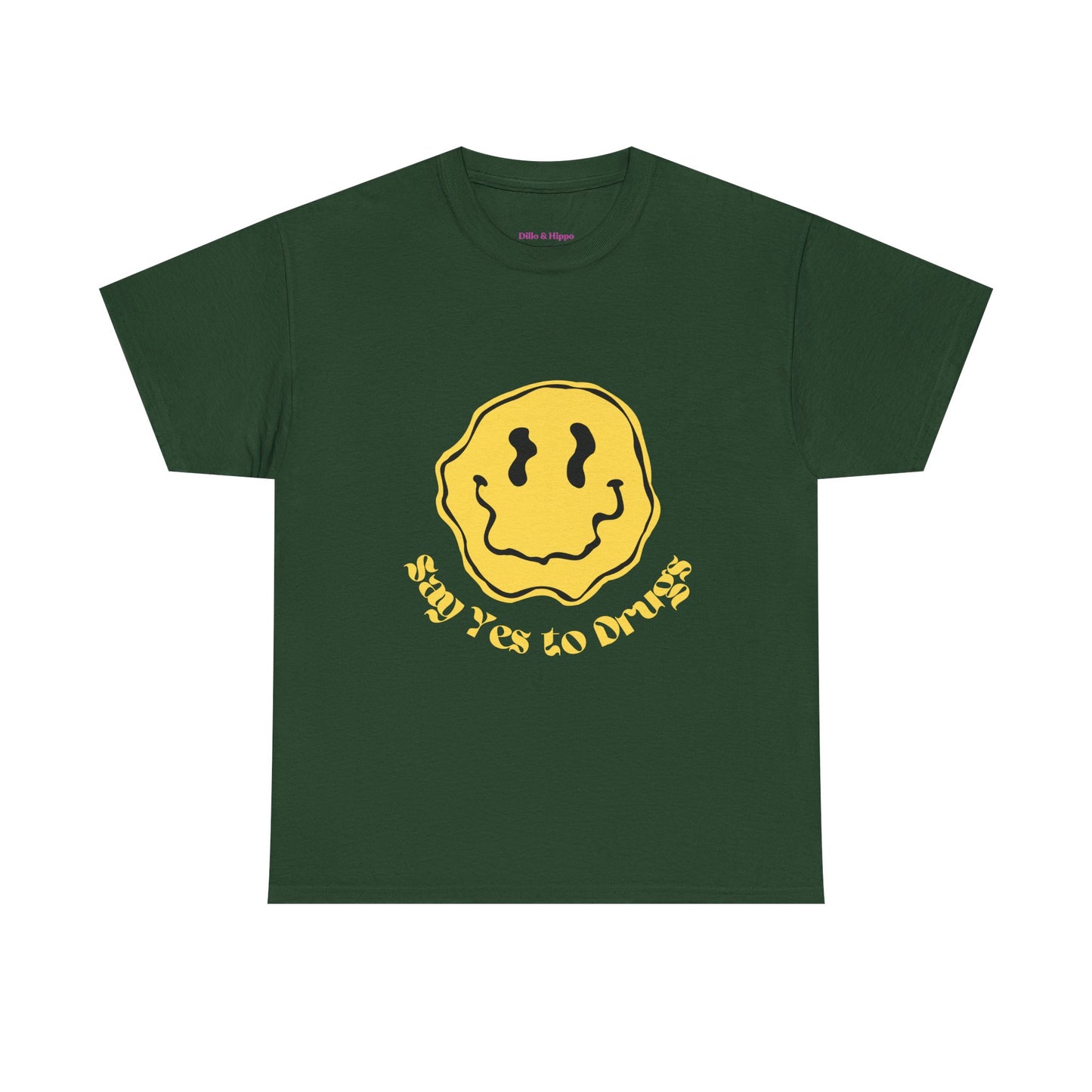 Say Yes to Drugs // Unisex Heavy Cotton Tee - Happy Smiley Face Graphic T-Shirt