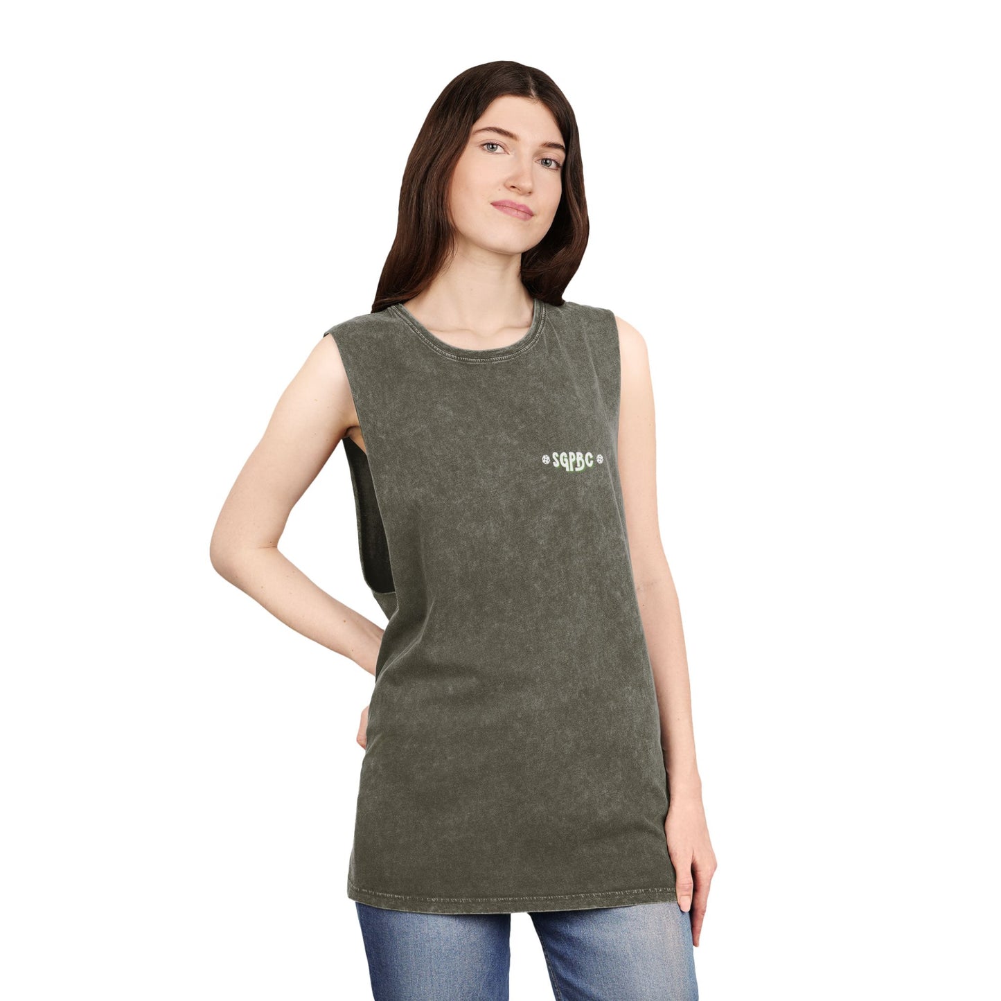 SGPBC White // Custom Unisex Stonewash Tank Top