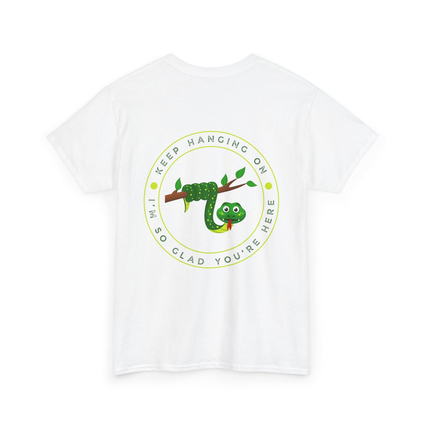 Keep Hanging On - Snake // Unisex Heavy Cotton Tee - Positive Message T-Shirt