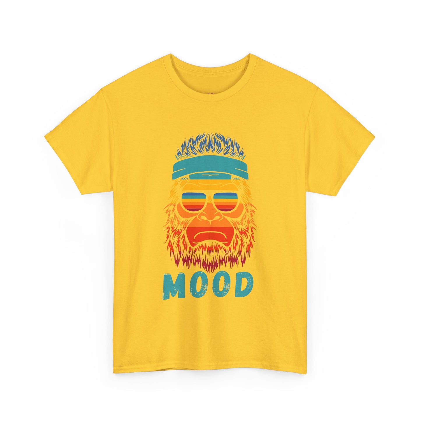 Bigfoot Mood // Retro Mood Unisex Heavy Cotton Tee - Colorful Graphic T-Shirt