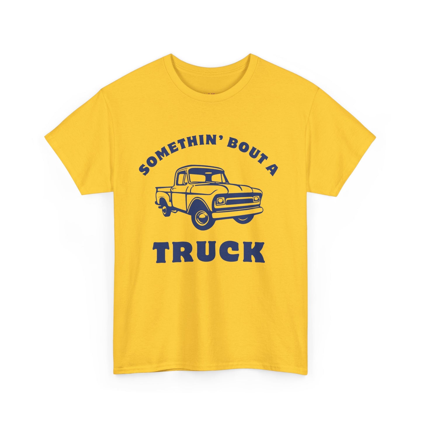 Somethin' Bout a Truck - Navy Pickup // Unisex Heavy Cotton Tee - Perfect for Truck Lovers
